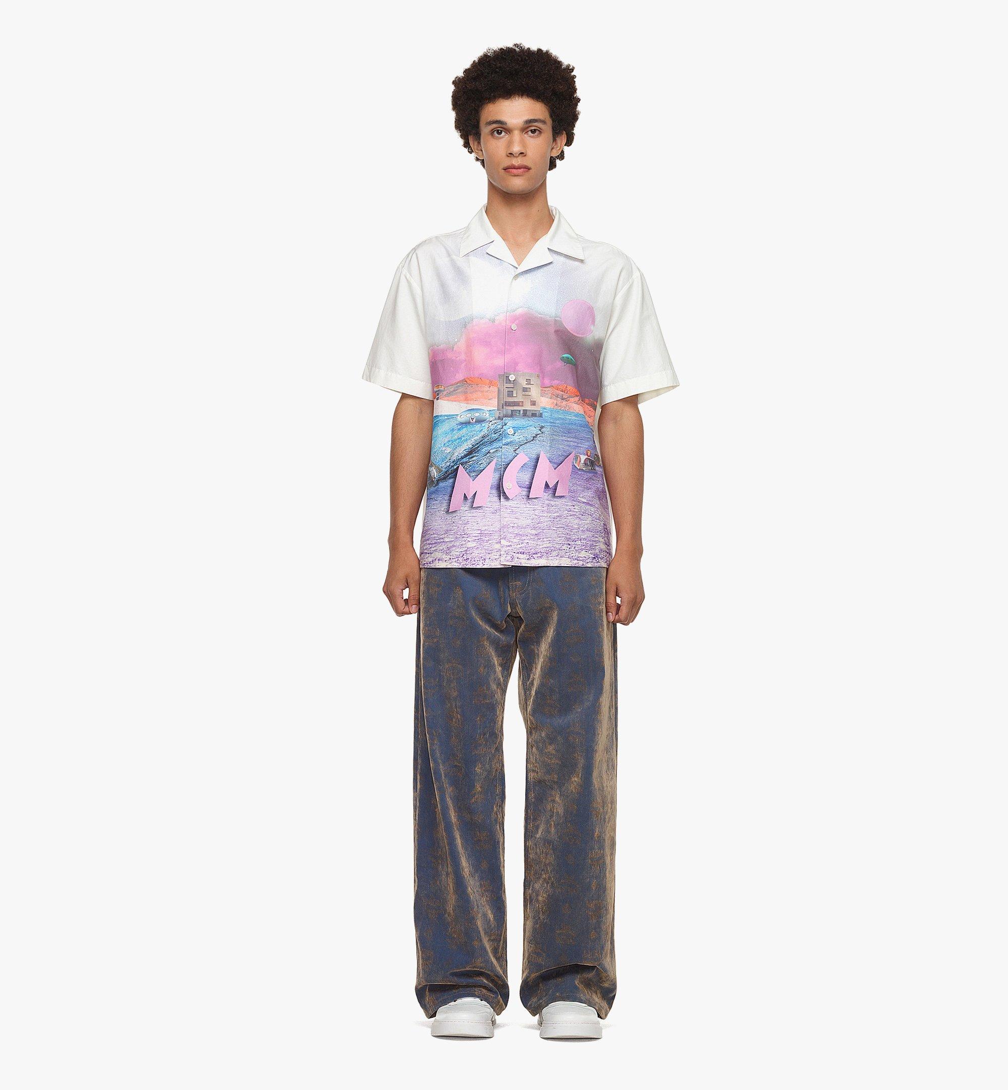 MCM Retro Futurism Print Bowling Shirt White MHHDAMM02WG00S ほかの角度から見る 2