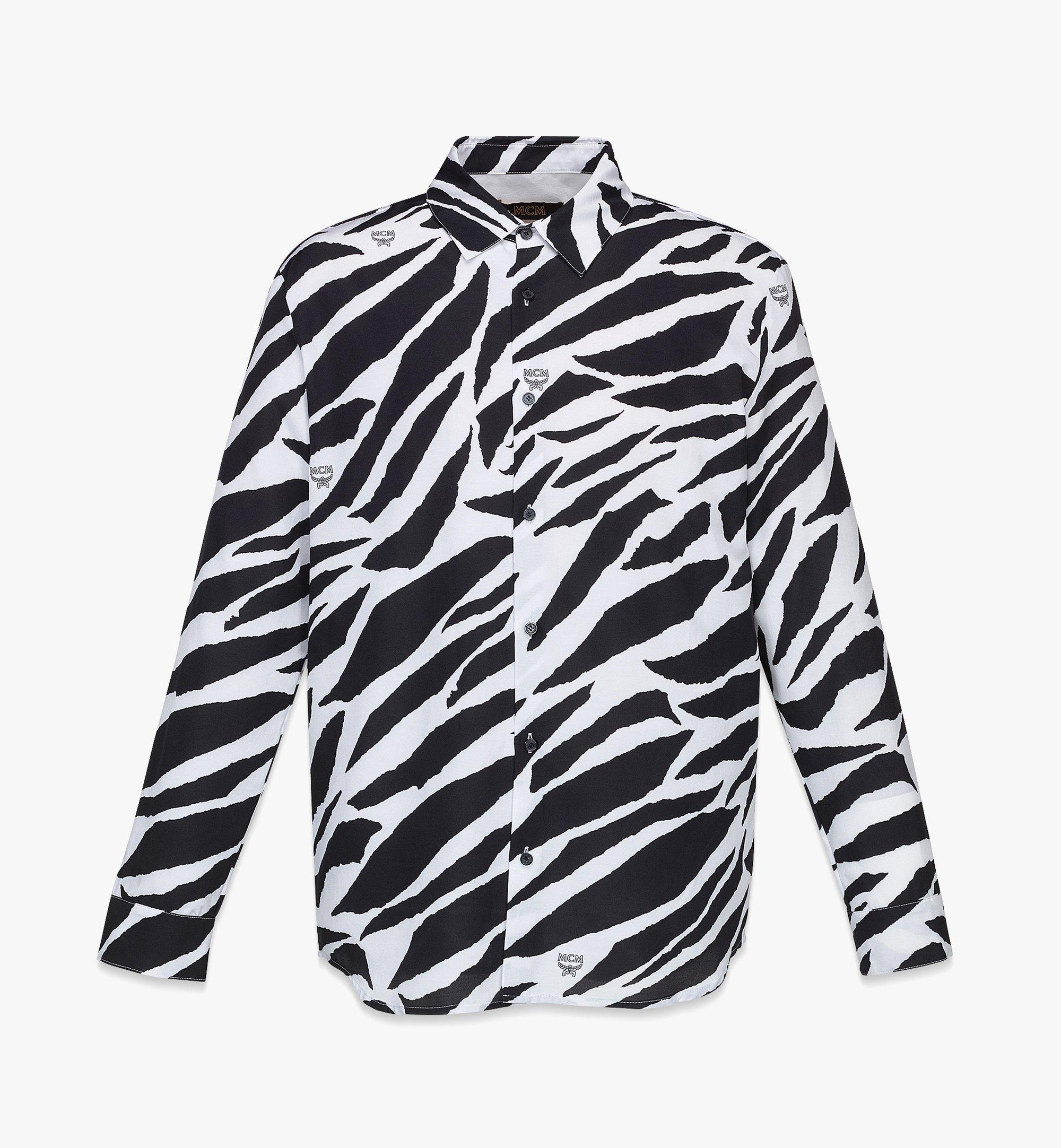 Large Meta Safari Zebra Print Shirt Black MCM ®DE