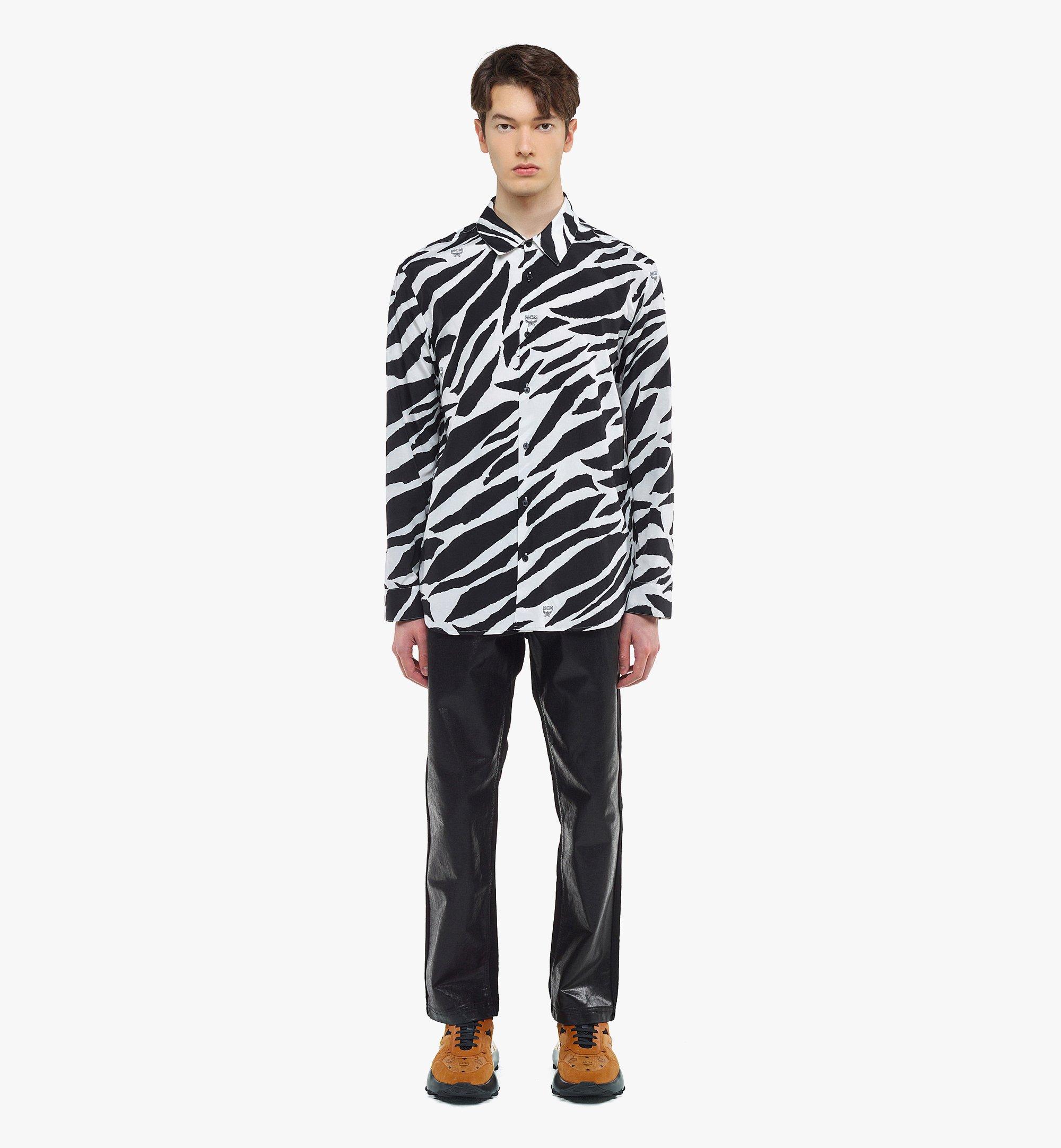 Medium Meta Safari Zebra Print Shirt Black | MCM ®JP