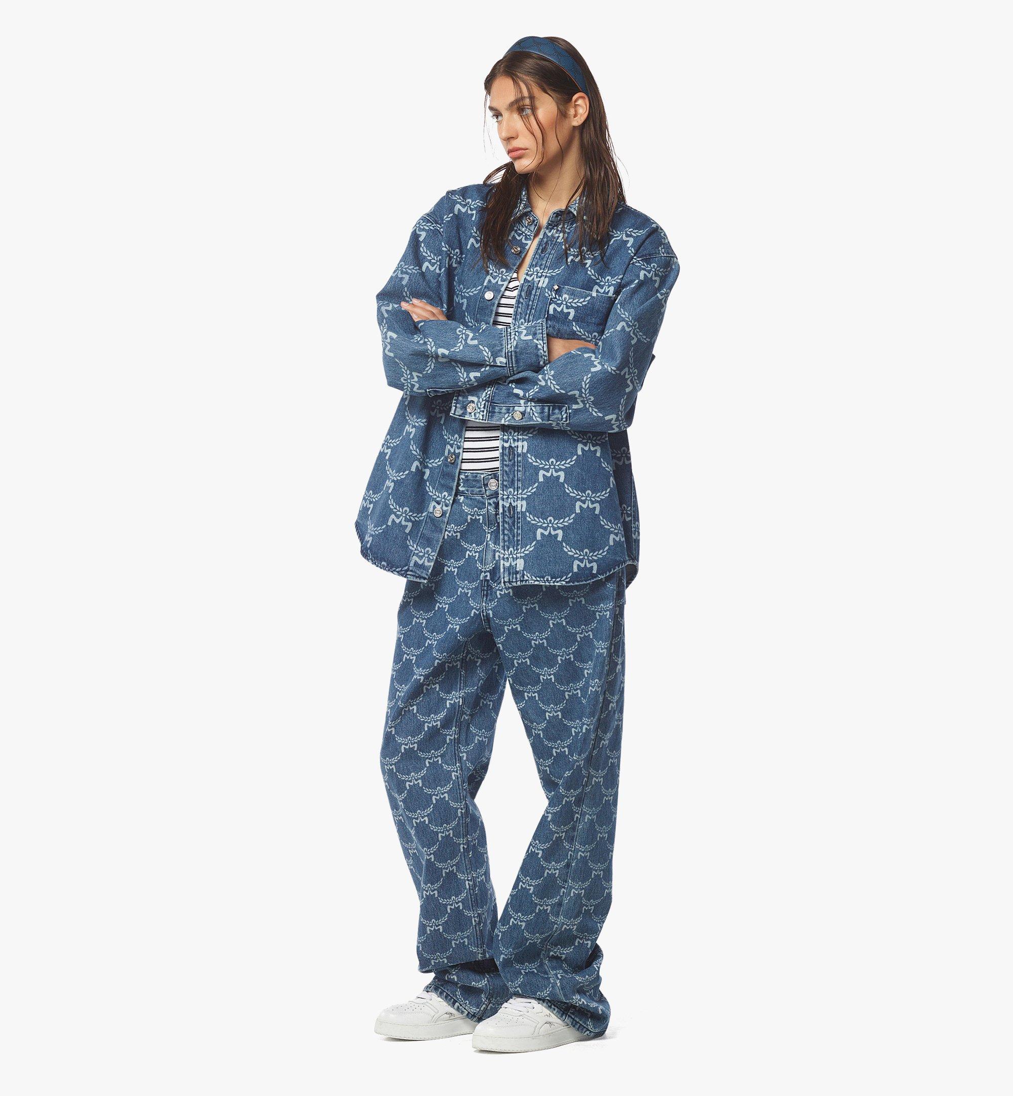 MCM Chemise en denim à monogramme Lauretos Purple MHHEAMM01LI052 Plus de photos 3