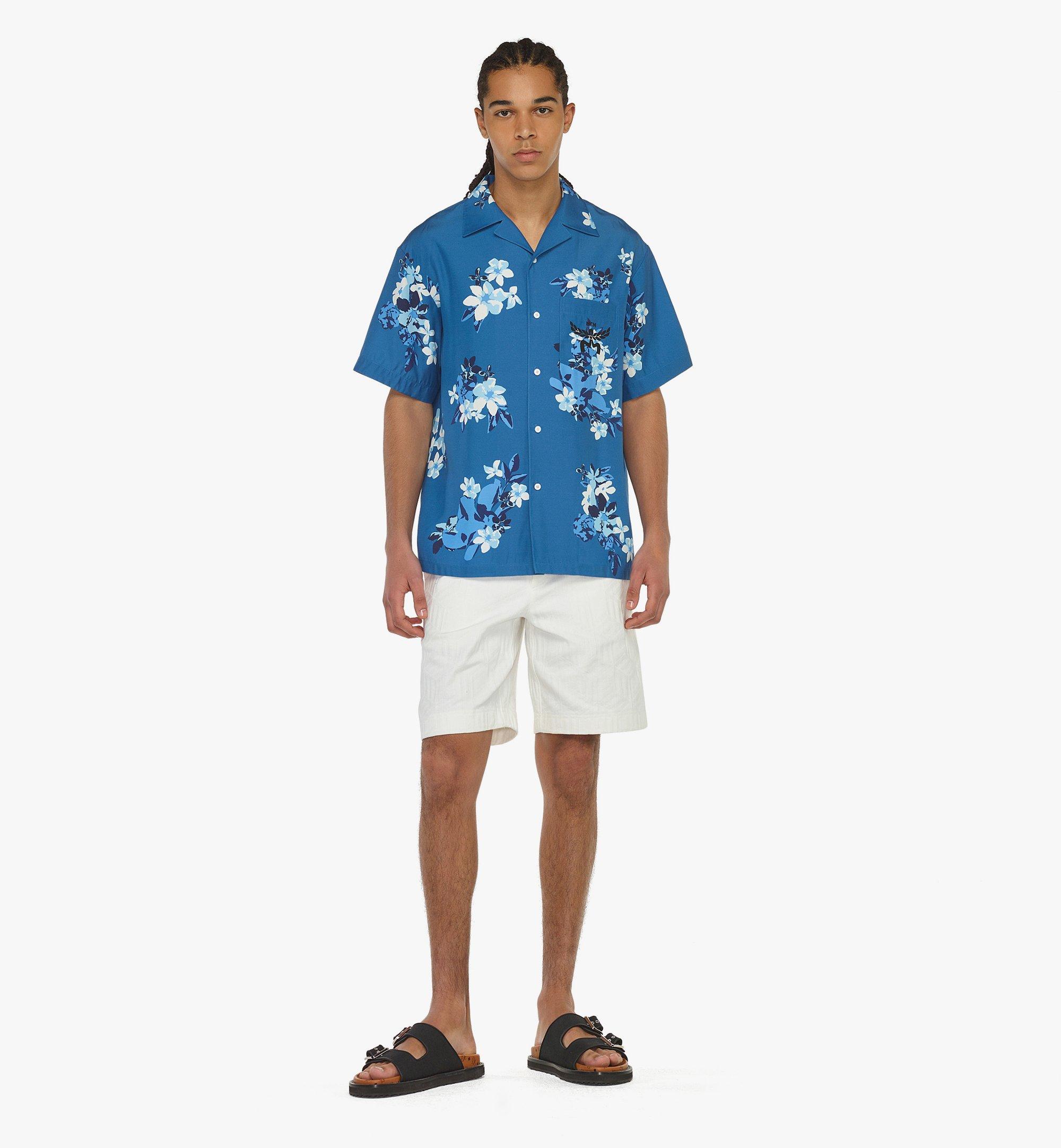 MCM Floral Print Shirt Blue MHHESMM03H0048 Alternate View 2