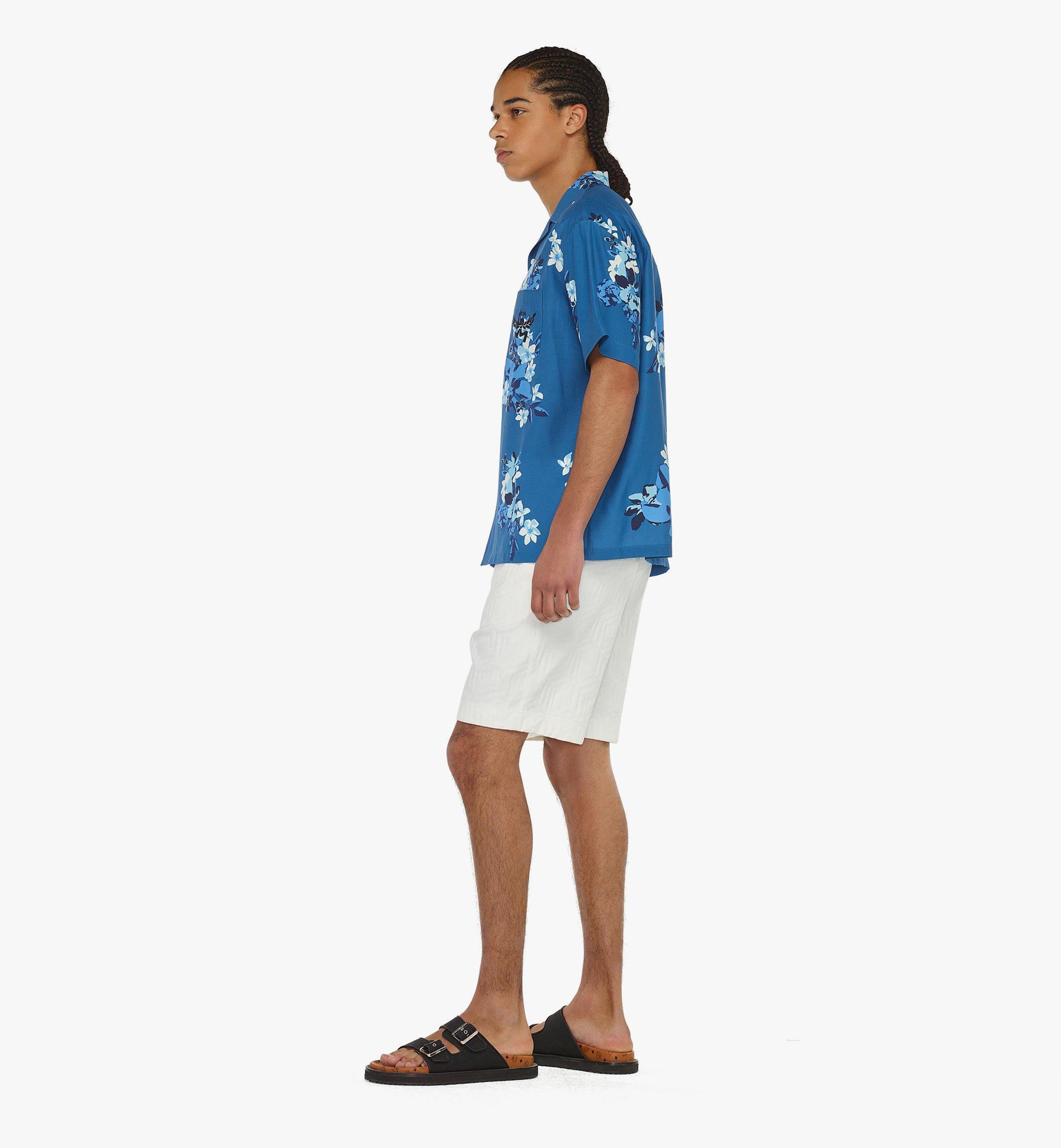 MCM Floral Print Shirt Blue MHHESMM03H0048 Alternate View 2