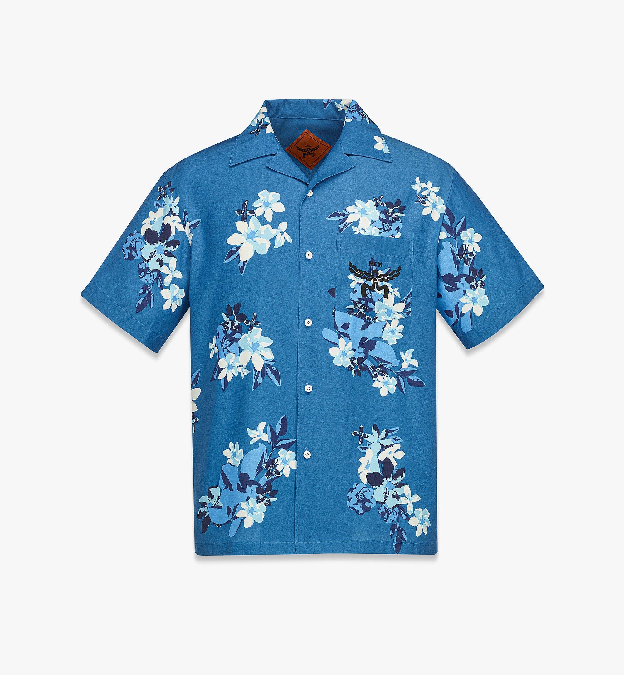 MCM Floral Print Shirt Blue MHHESMM03H0050 Alternate View 1