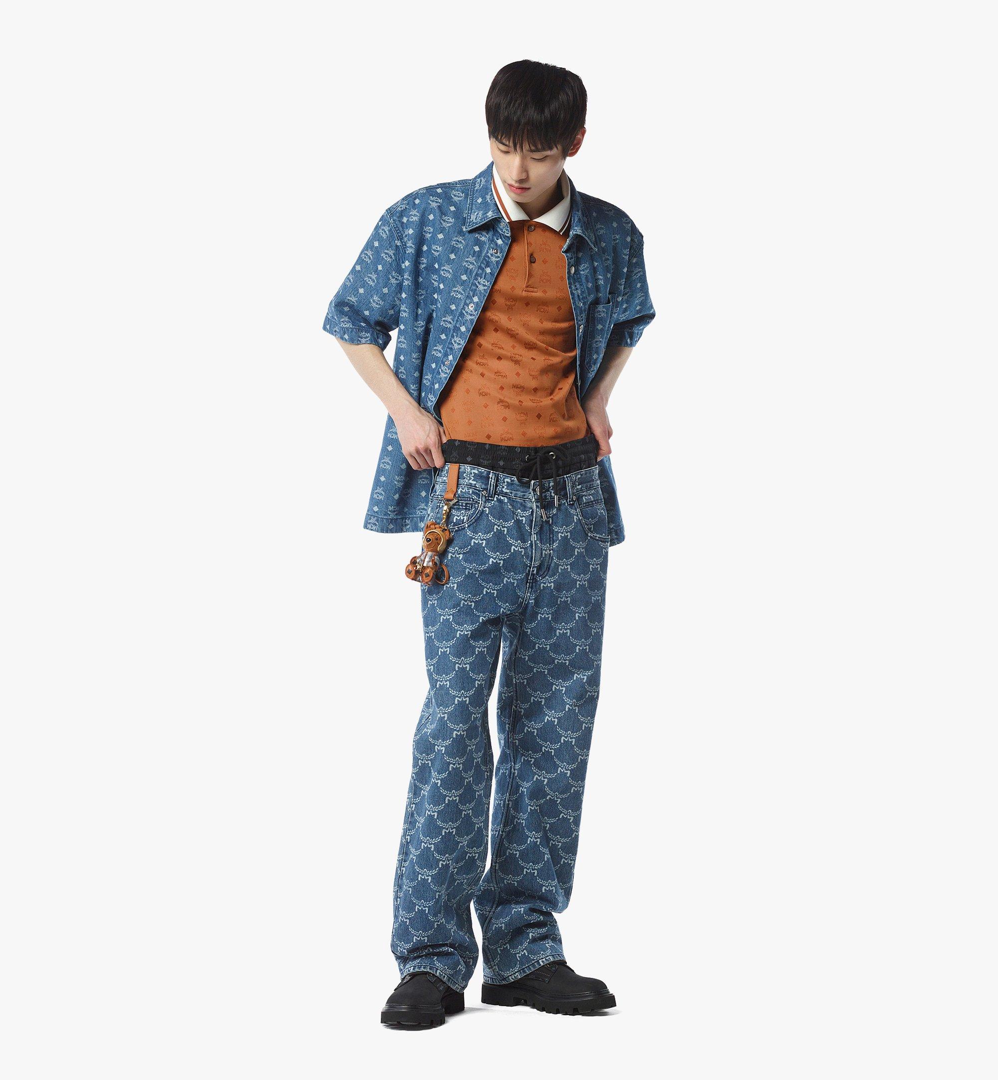 Monogram Shirt in Denim Jacquard