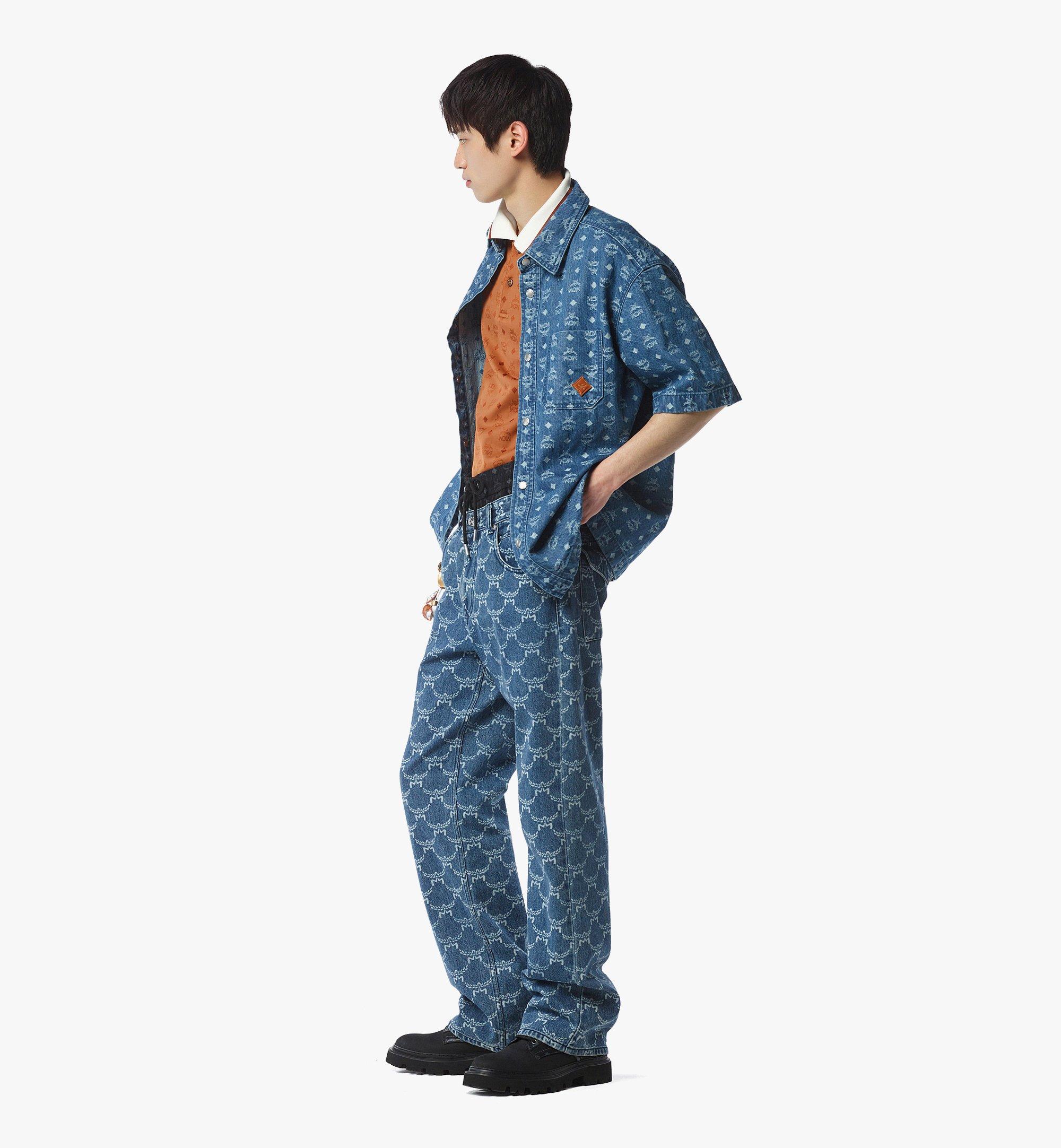 MCM Monogram Shirt in Denim Jacquard Blue MHHFAMM01HD048 Alternate View 2