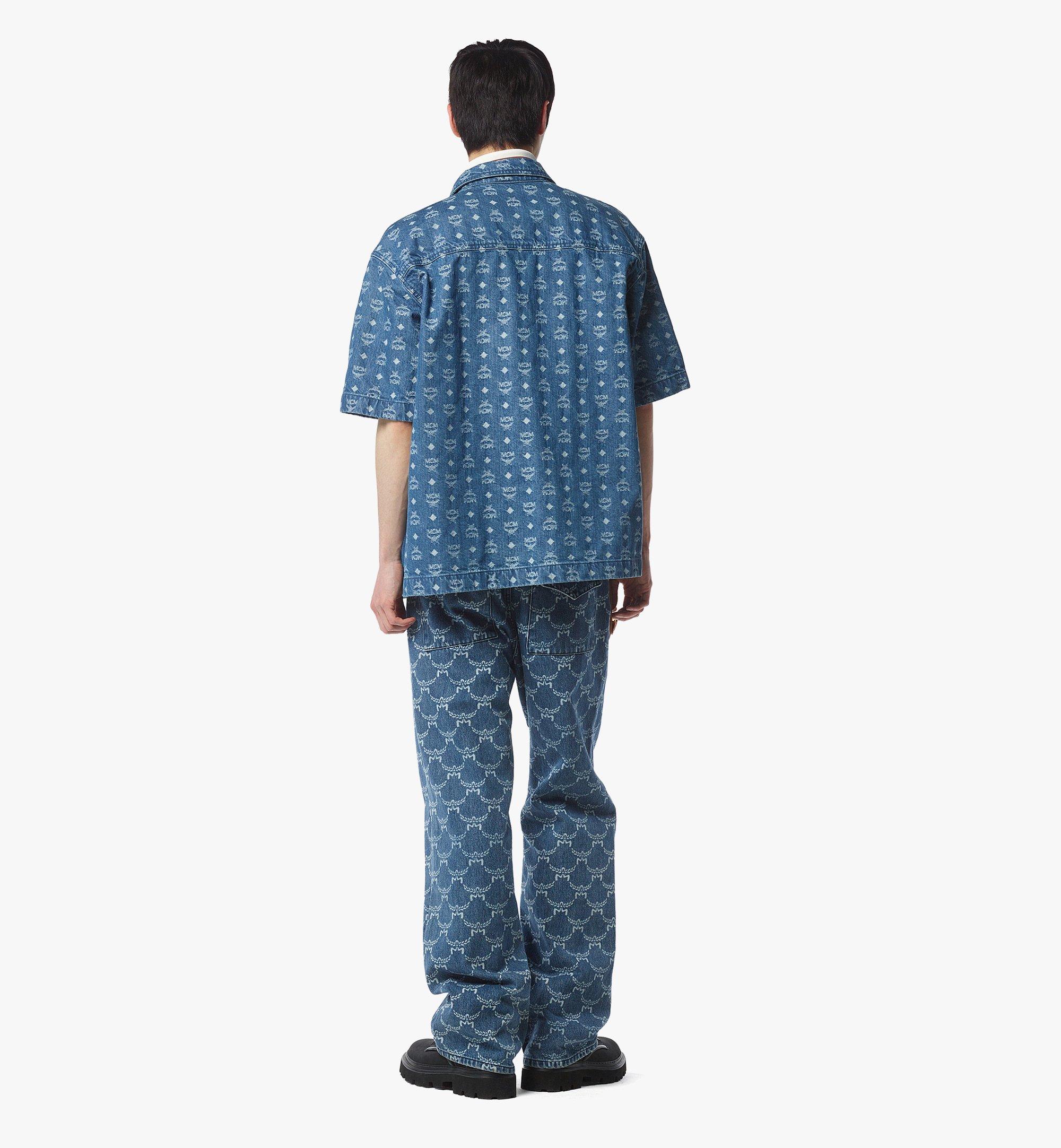 MCM Monogram Shirt in Denim Jacquard Blue MHHFAMM01HD048 Alternate View 3