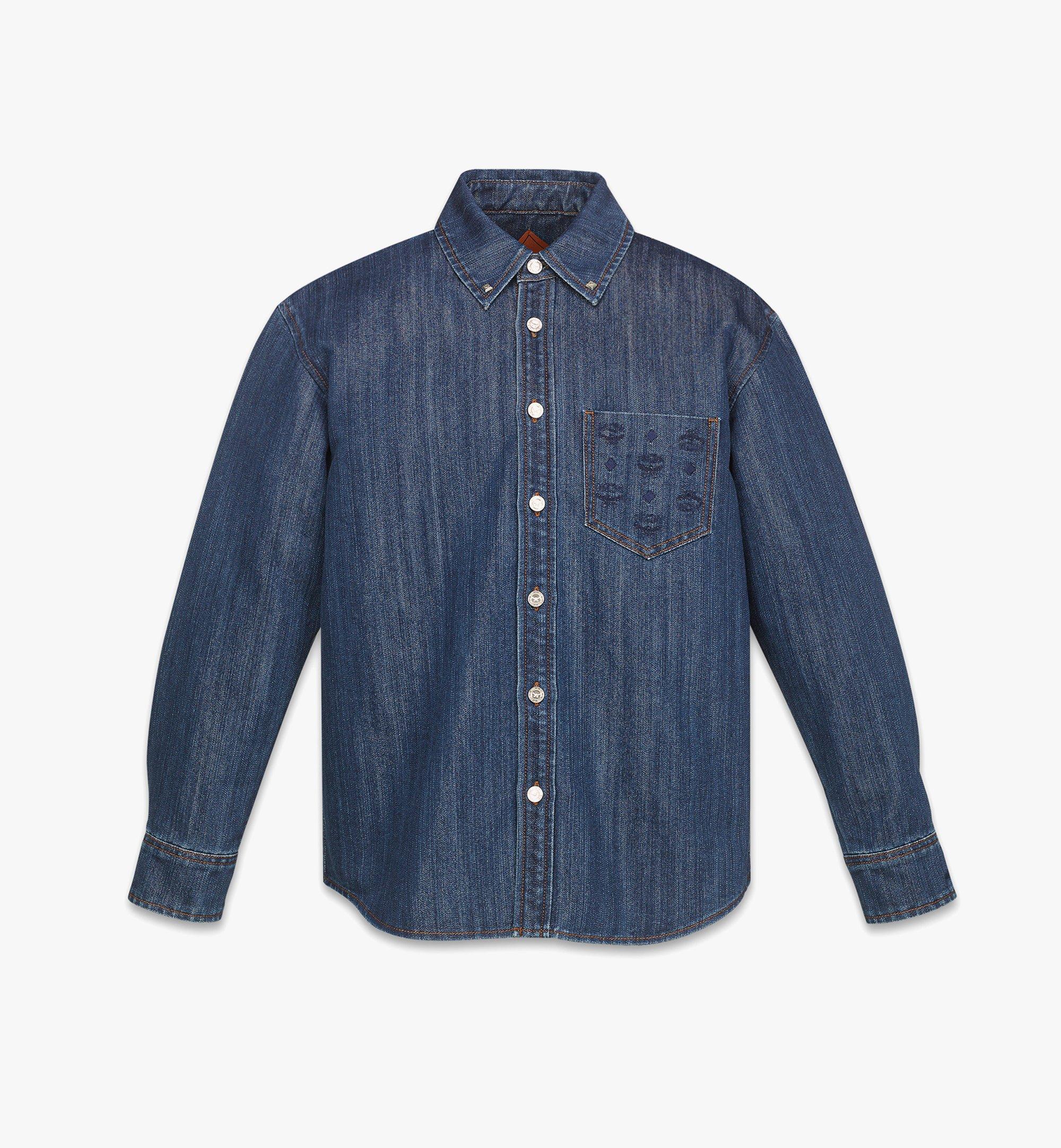 Monogram Pocket Shirt in Lurex Denim