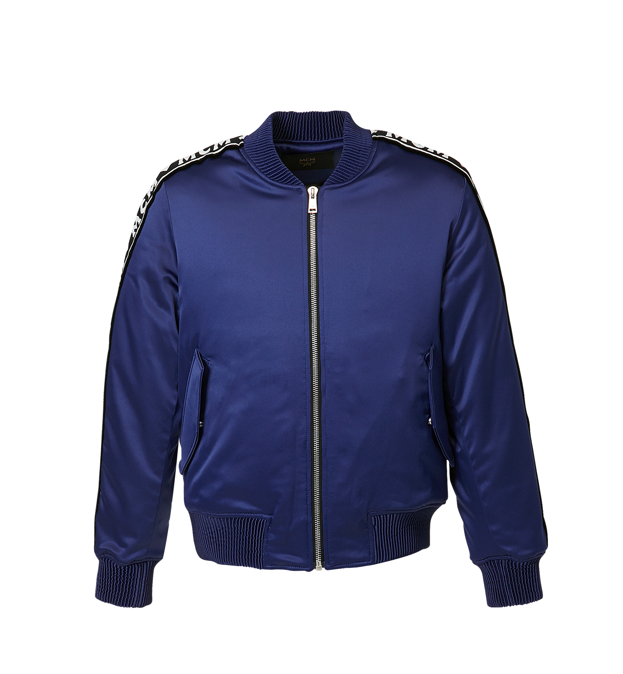 MCM Men's Logo Tape Satin Bomber Jacket  MHJ8AMM35VA00S Alternate View 1