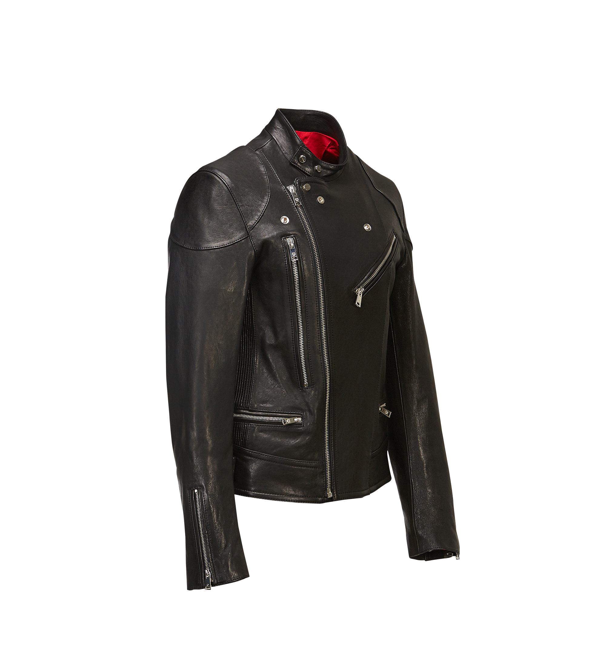MCM Men's Leather Rider Jacket Black MHJ8SMM67BK0XL Alternate View 1