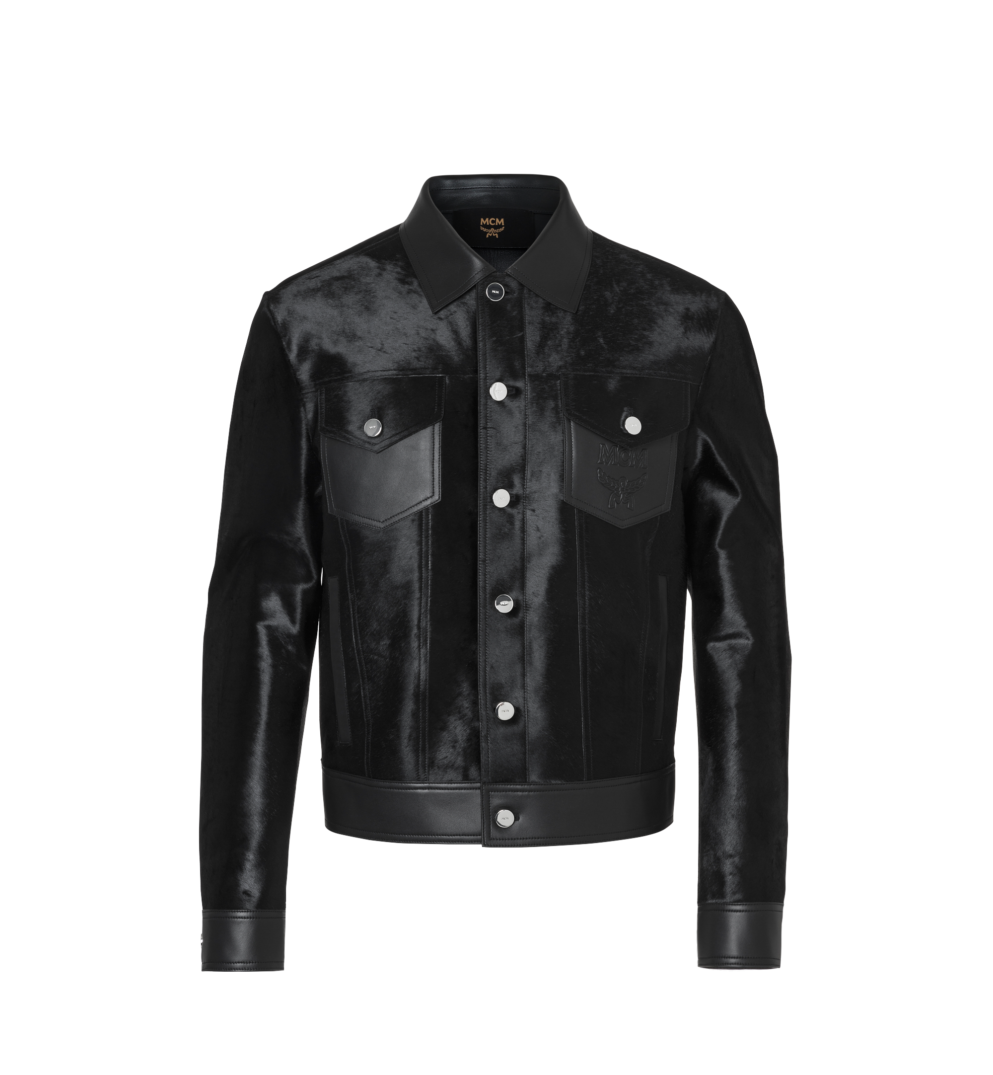 mens black leather trucker jacket