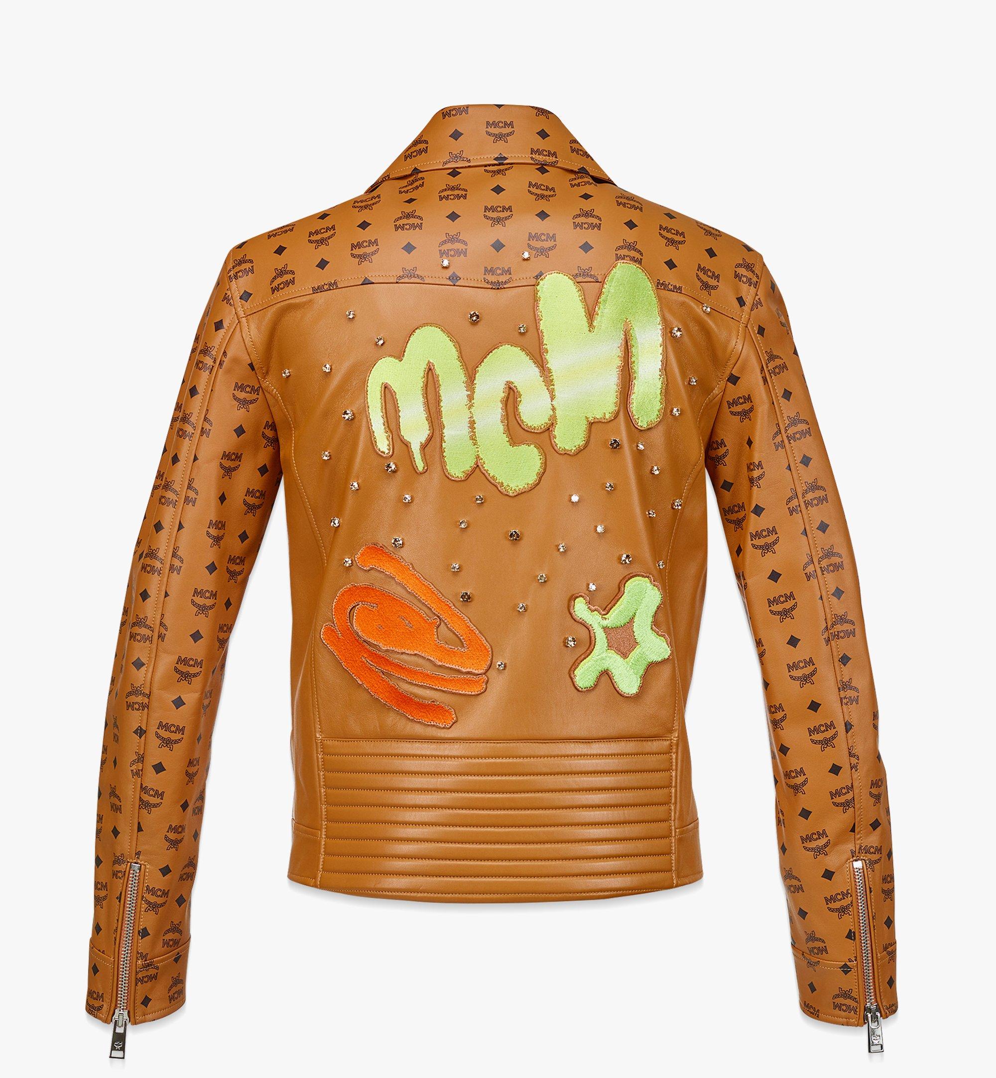 MCM Men’s Upcycling Project Monogram Leather Jacket Cognac MHJBAUP01CO048 Alternate View 1