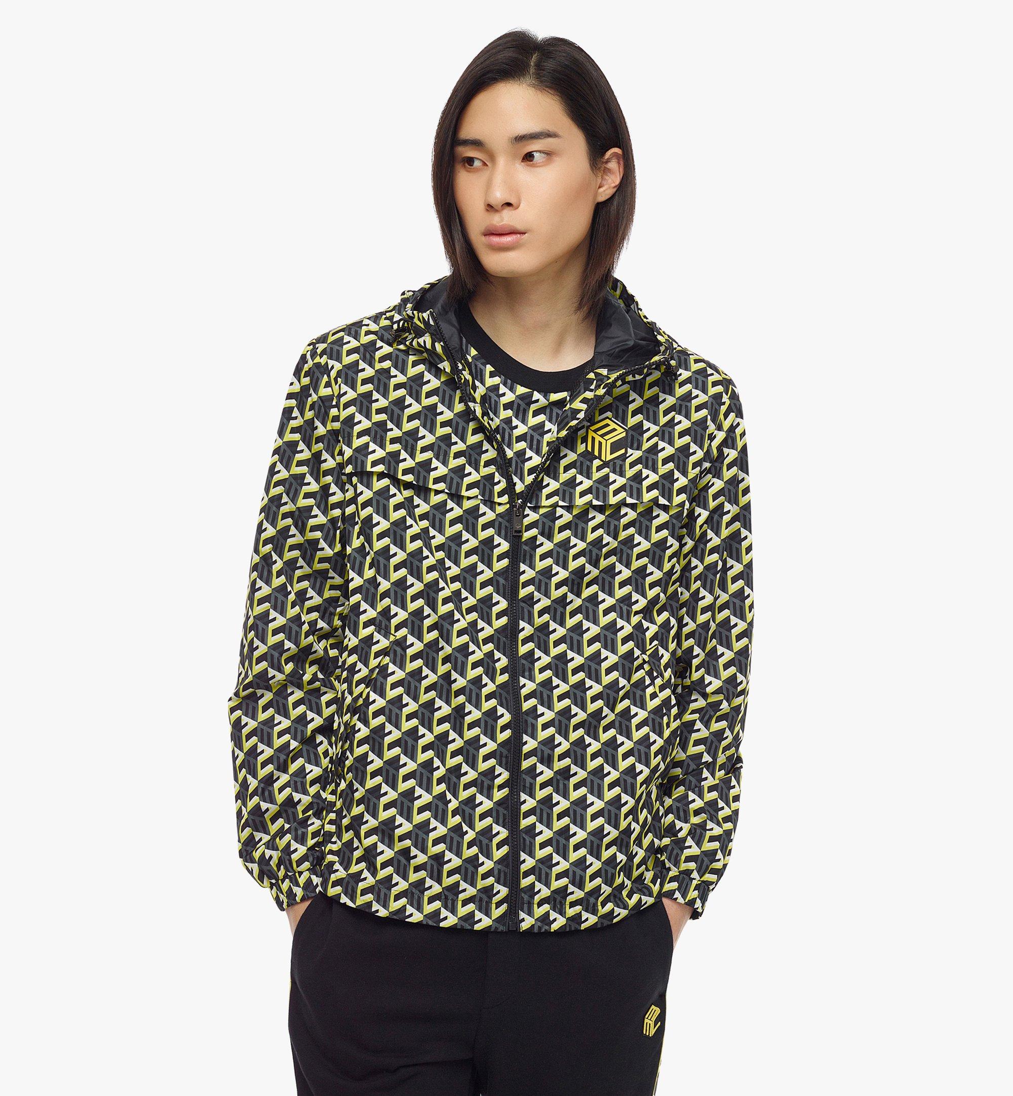 MCM Men’s Cubic Monogram Print Windbreaker in ECONYL® Yellow MHJCSCK07YW2XL Alternate View 2