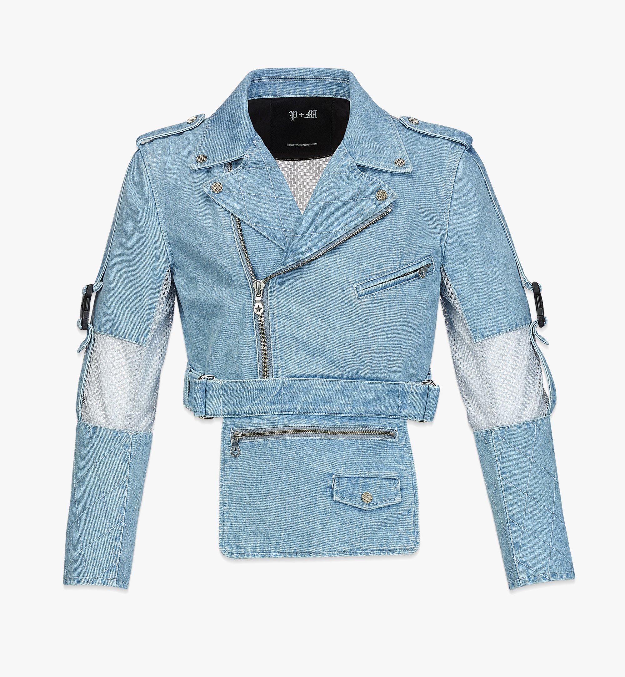 MCM P+M (PHENOMENON x MCM)デニム ライダージャケット Blue MHJCSJP01LU0XL ほかの角度から見る 1