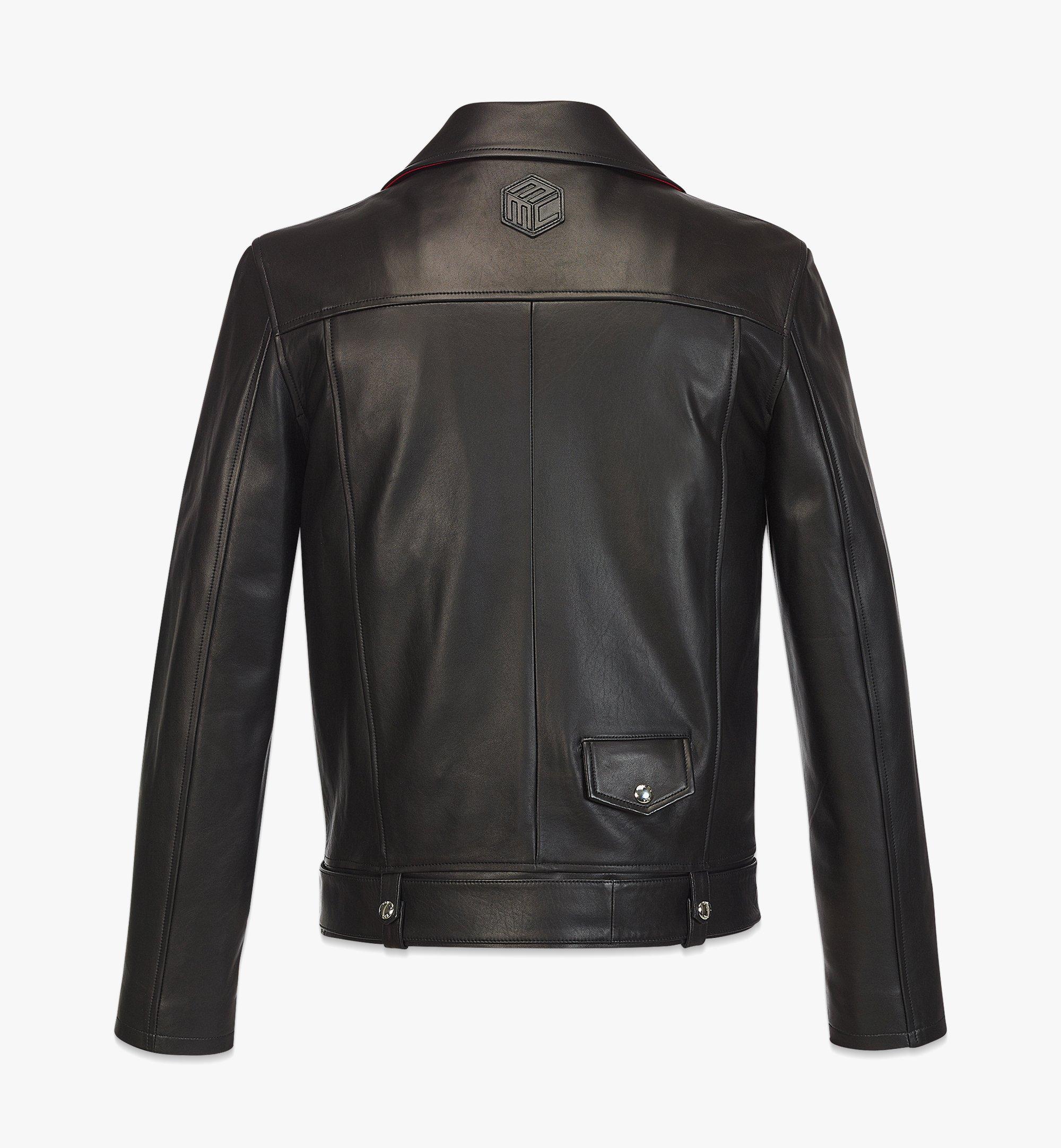 MCM Rider Jacket in Lamb Nappa Leather Black MHJCSMM02BK00L Alternate View 1