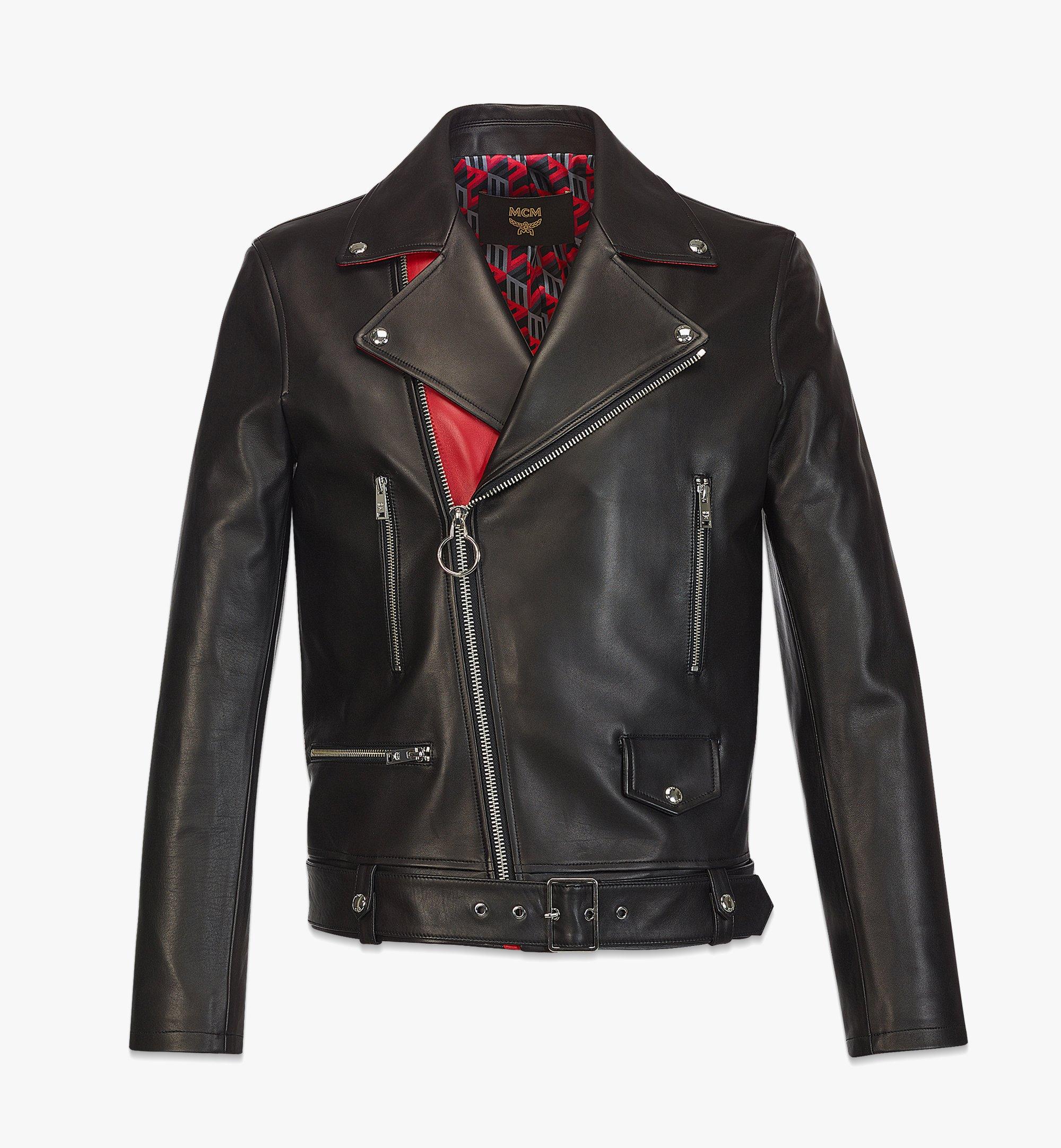 MCM Rider Jacket in Lamb Nappa Leather Black MHJCSMM02BK2XL 更多视角 1