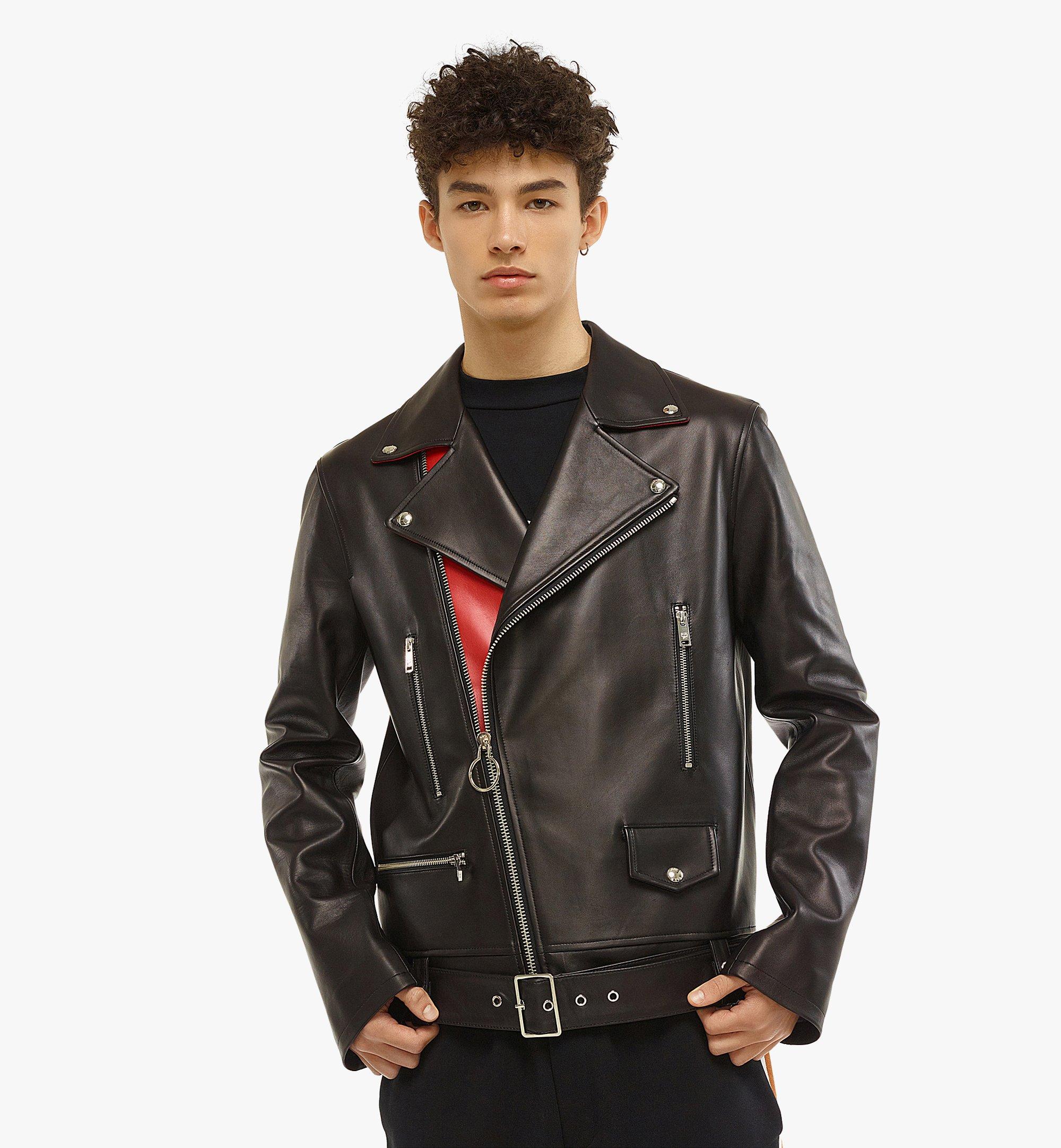 MCM Rider Jacket in Lamb Nappa Leather Black MHJCSMM02BK2XL 更多视角 2