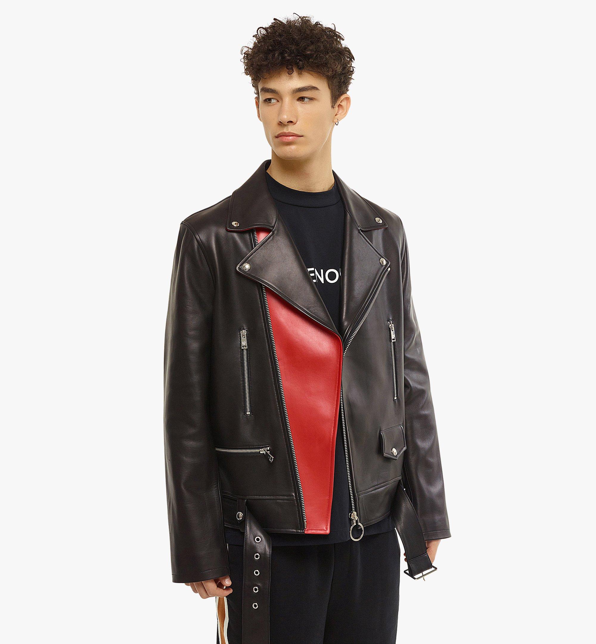 MCM Rider Jacket in Lamb Nappa Leather Black MHJCSMM02BK2XL 更多视角 3