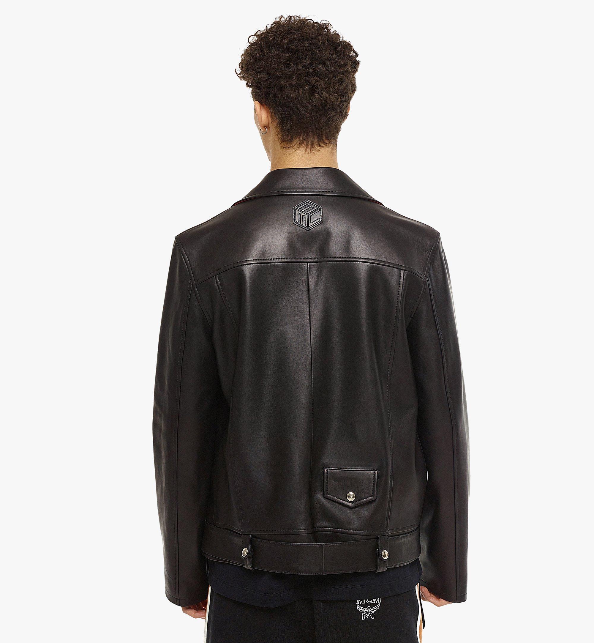 MCM Rider Jacket in Lamb Nappa Leather Black MHJCSMM02BK2XL 更多视角 4