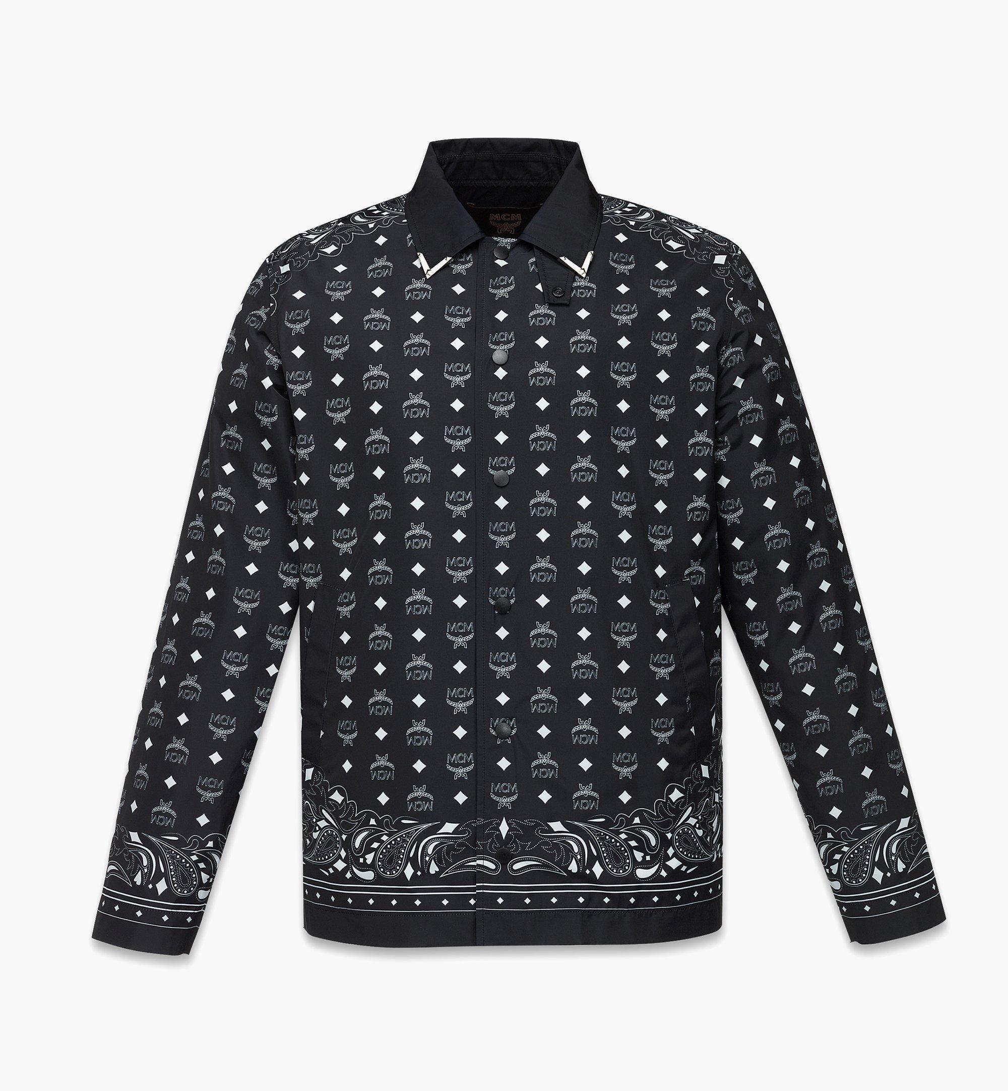 MCM Bandana Monogram Print Jacket in Recycled Polyester Black MHJDAMM01BK00S ほかの角度から見る 1
