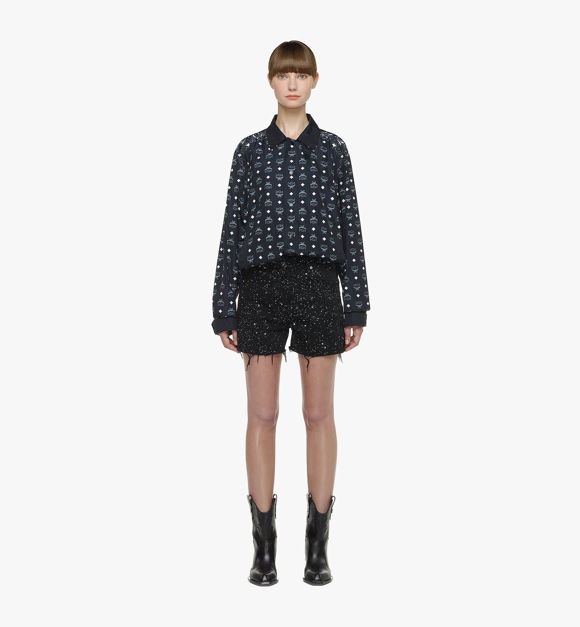 MCM Bandana Monogram Print Jacket in Recycled Polyester Black MHJDAMM01BK00S ほかの角度から見る 4