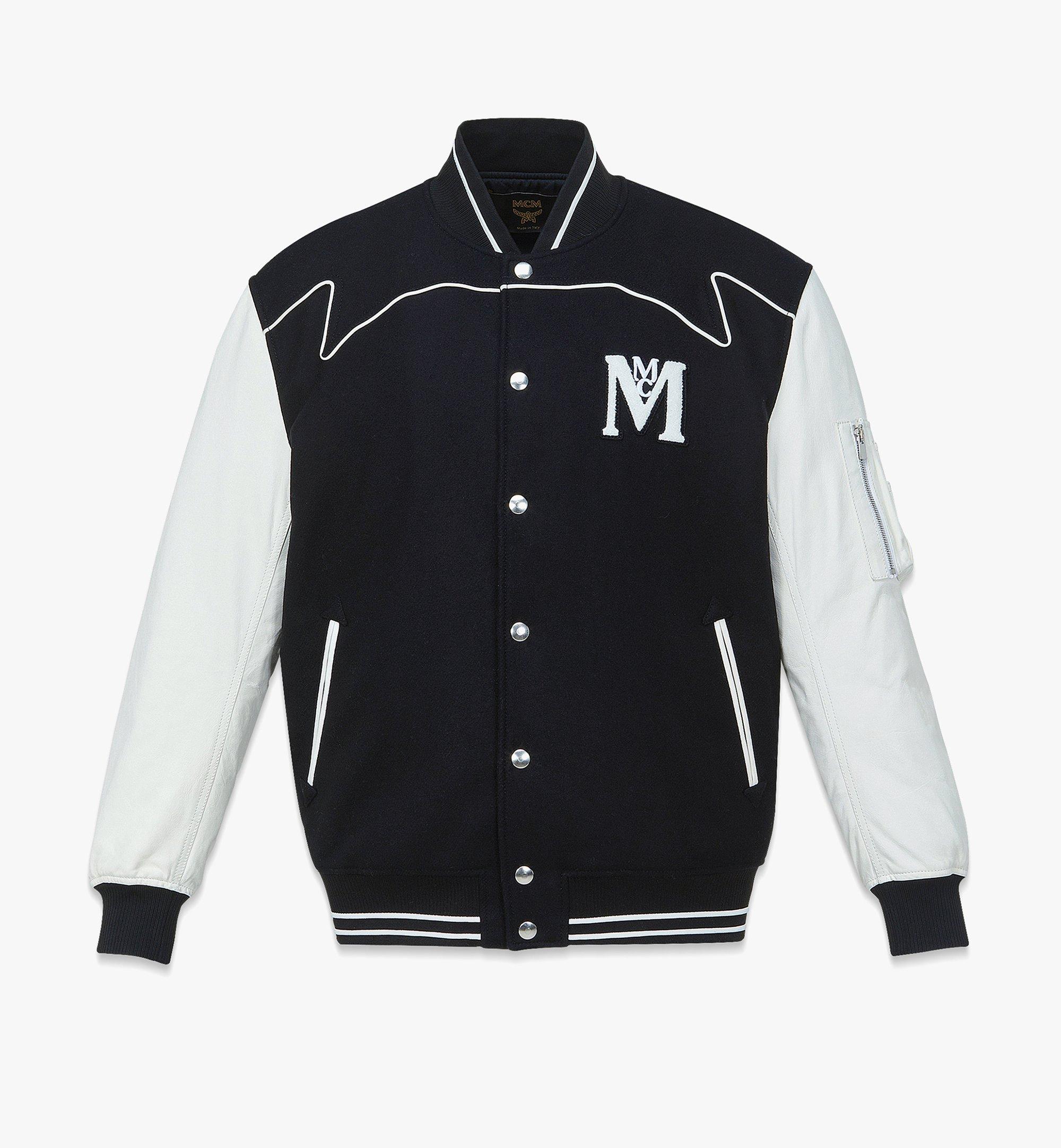 Studded Varsity Jacket in Wool Felt and Lamb Leather