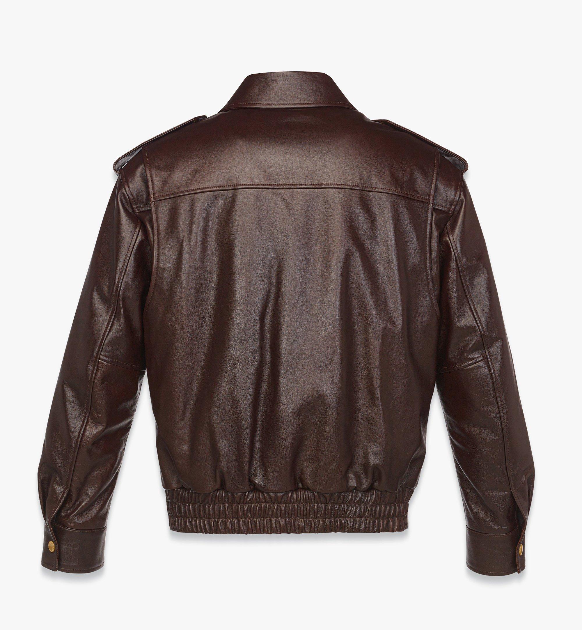 MCM Veste en cuir de veau Brown MHJEAMM04ND048 Plus de photos 1