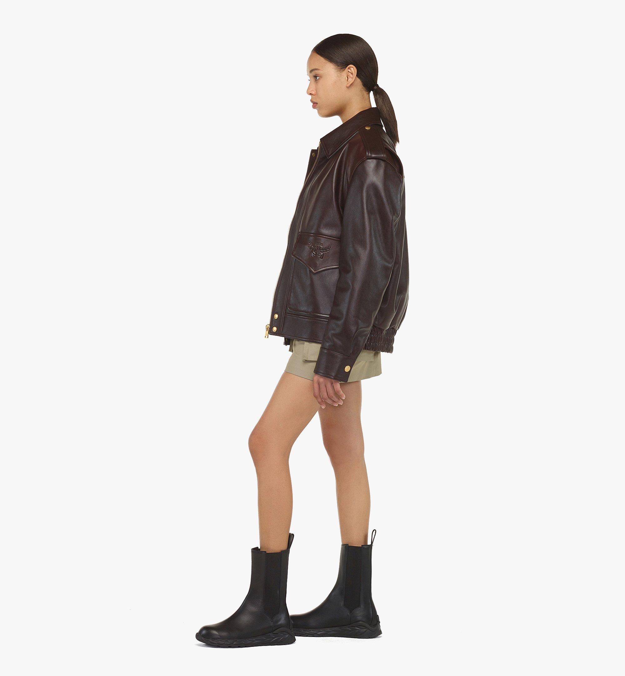 MCM Veste en cuir de veau Brown MHJEAMM04ND048 Plus de photos 2