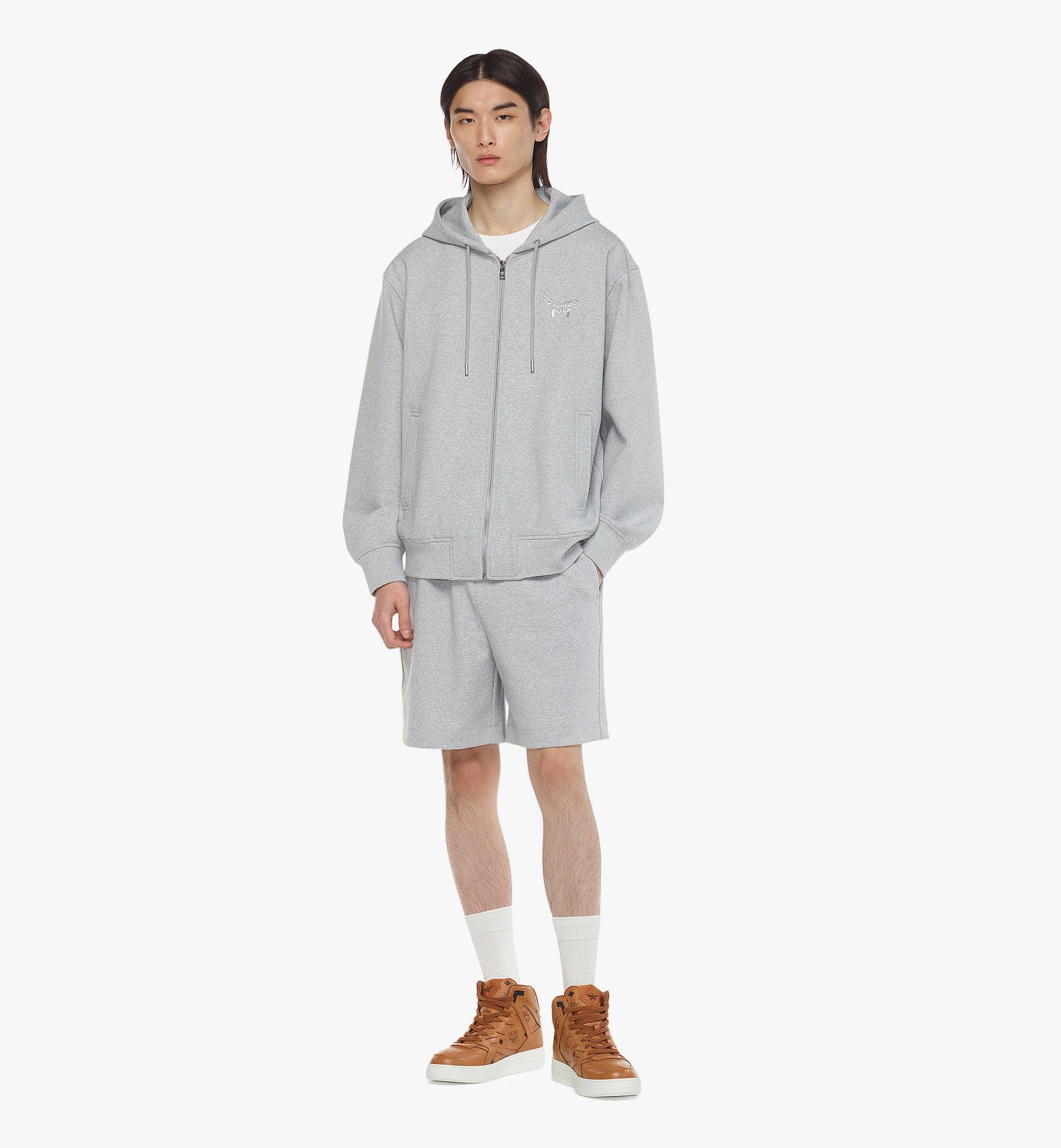 MCM Essential Logo Ponte Zip Hoodie Grey MHJESBC01ET00L Alternate View 2