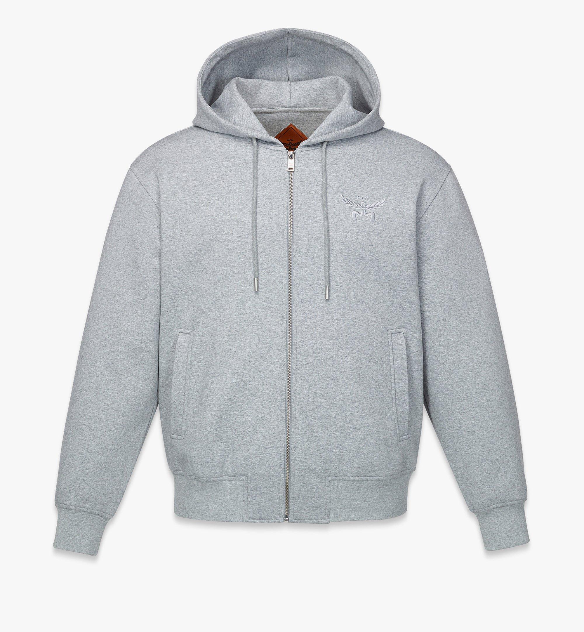 MCM Sweat-shirt à capuche zippé Essentiel à logo en point de Rome Grey MHJESBC01ET0XL Plus de photos 1