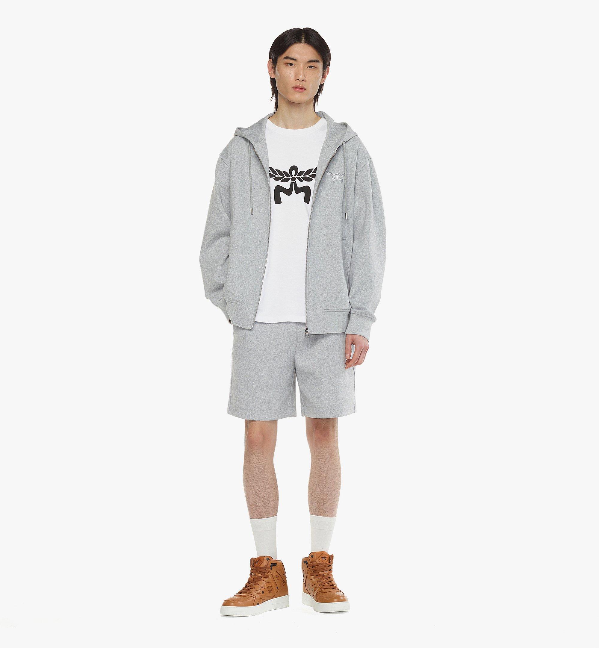 MCM Sweat-shirt à capuche zippé Essentiel à logo en point de Rome Grey MHJESBC01ET0XL Plus de photos 4