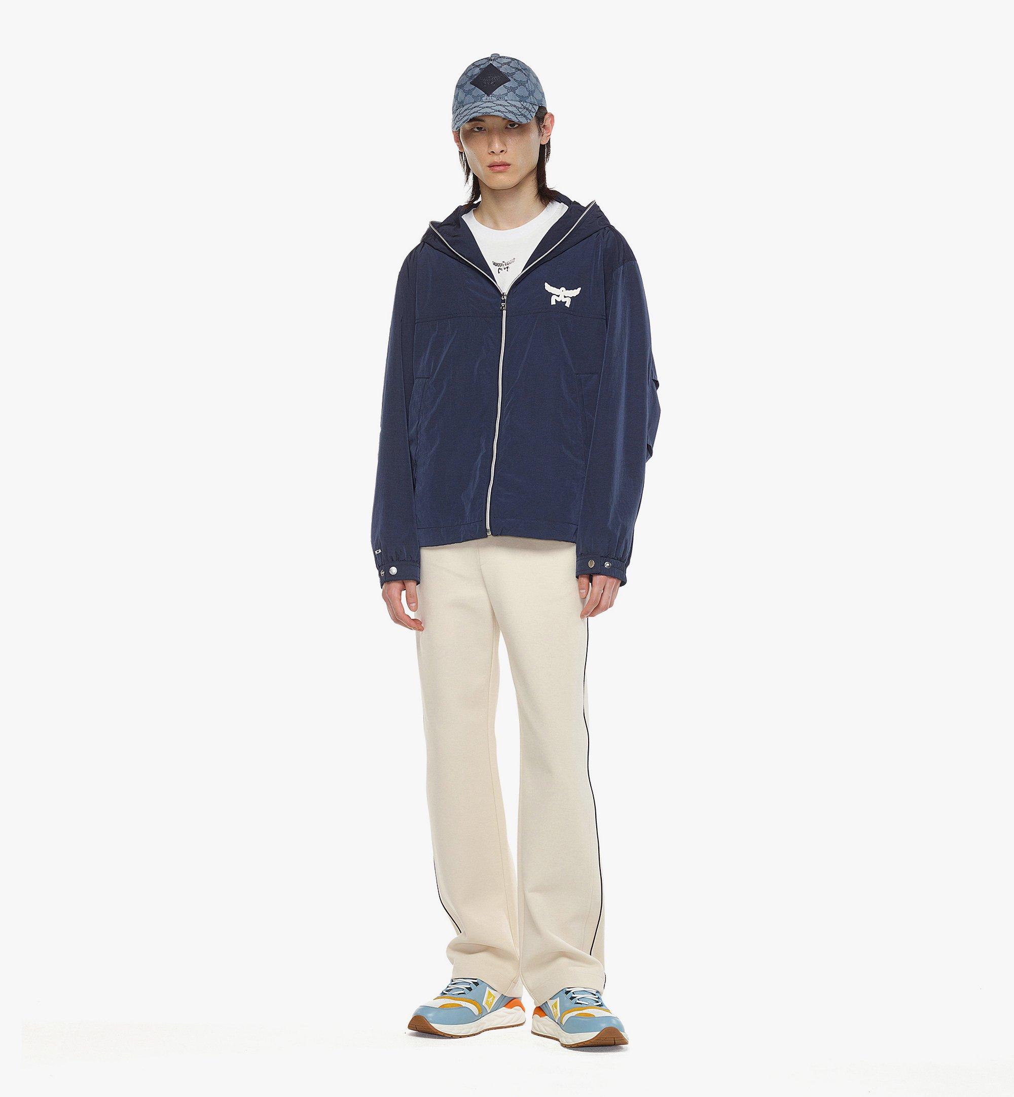 MCM Laurel Logo Windbreaker in ECONYL® Navy MHJESBC05VD00M Alternate View 2