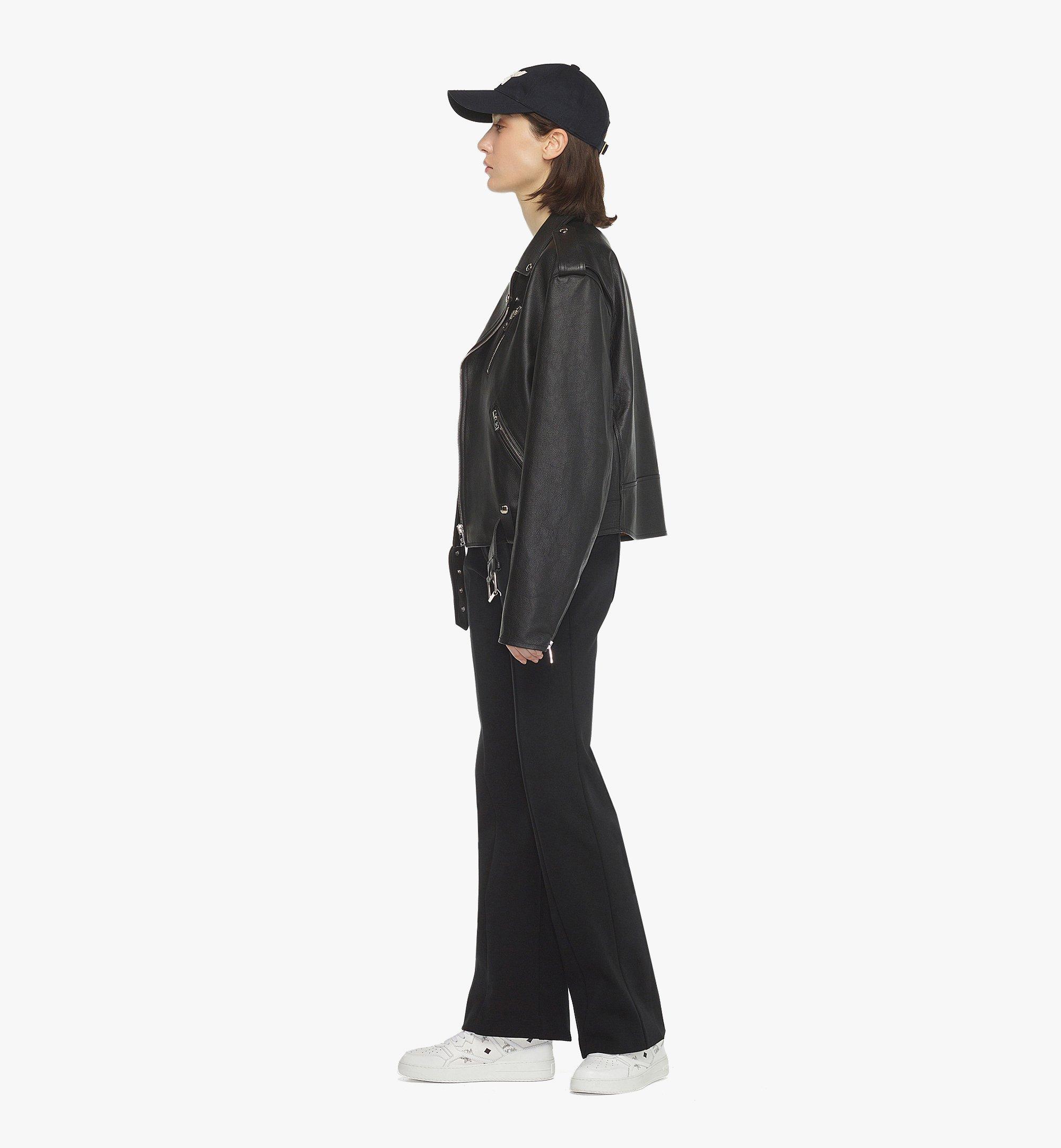 46 IT Cropped Rider Jacket in Lamb Leather Black | MCM ®US