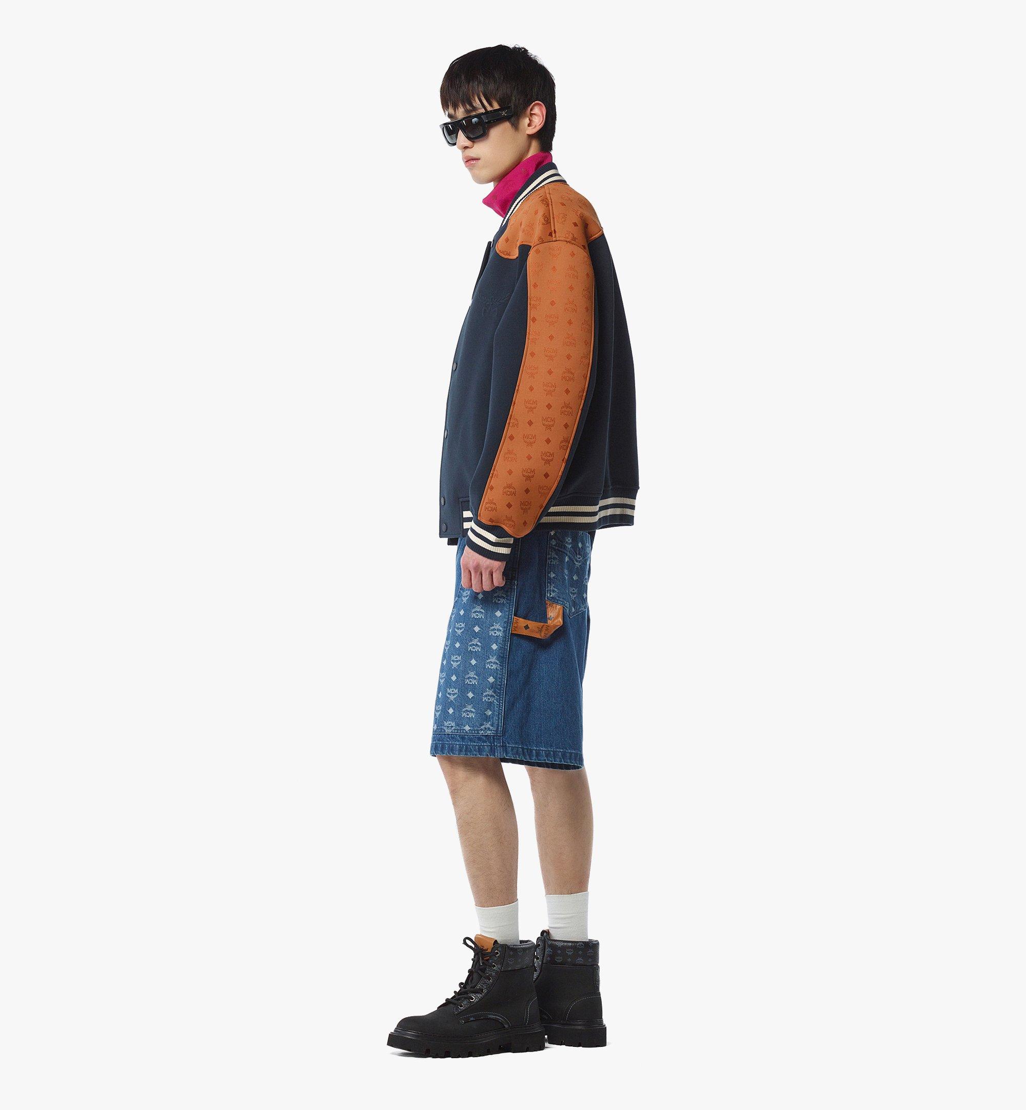 MCM Ponte Varsity Jacket in Monogram Neoprene Jacquard Blue MHJFAMM01VC00L Alternate View 2