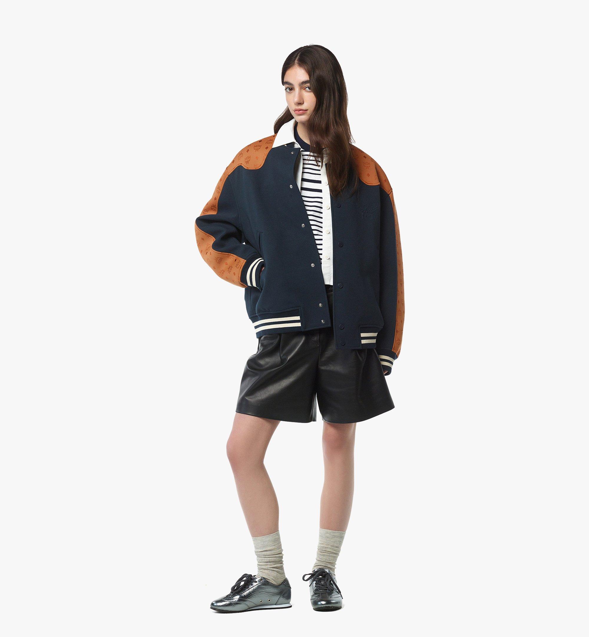 MCM Ponte Varsity Jacket in Monogram Neoprene Jacquard Blue MHJFAMM01VC00L Alternate View 4