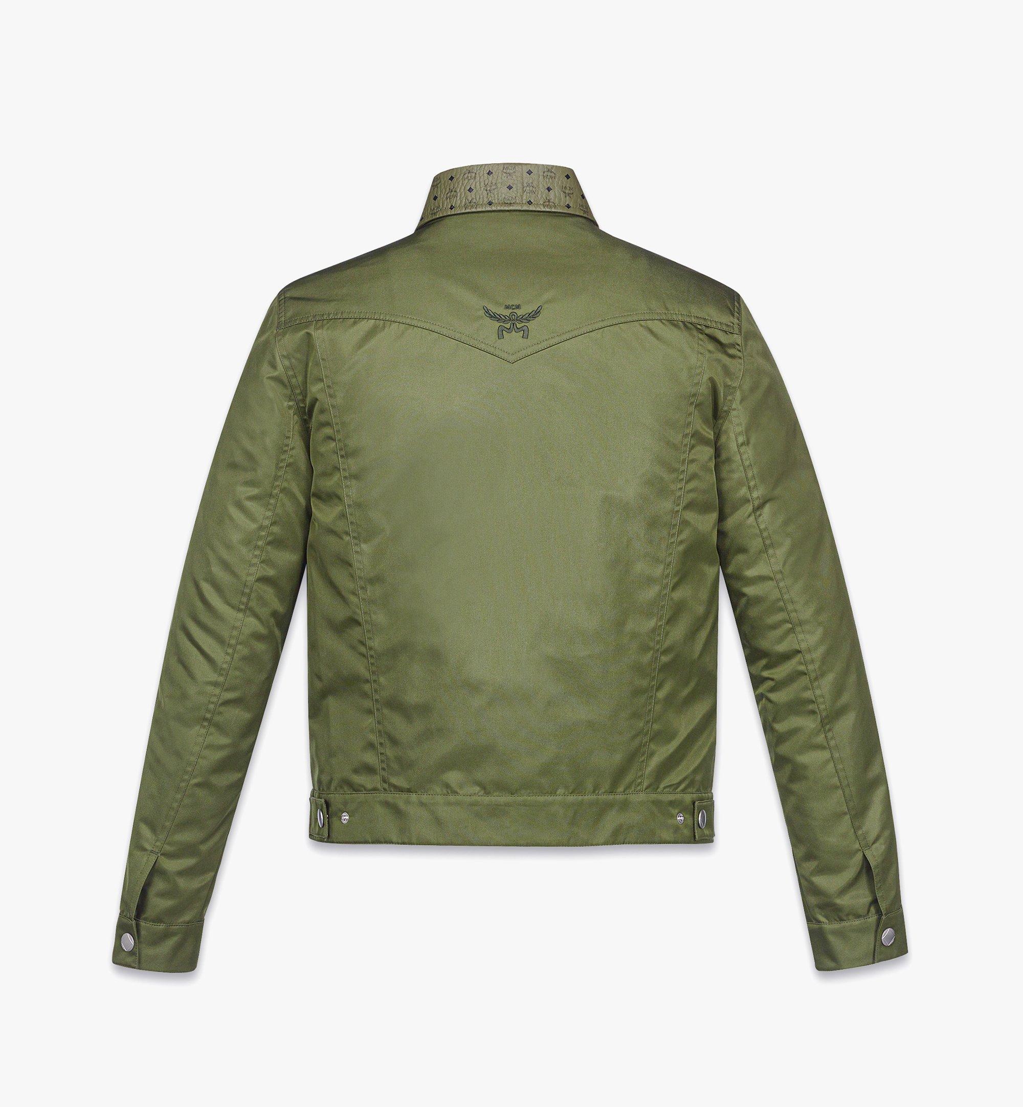 MCM Jacket in ECONYL® and Monogram Print Leather Green MHJFAMM02K800M Alternate View 1