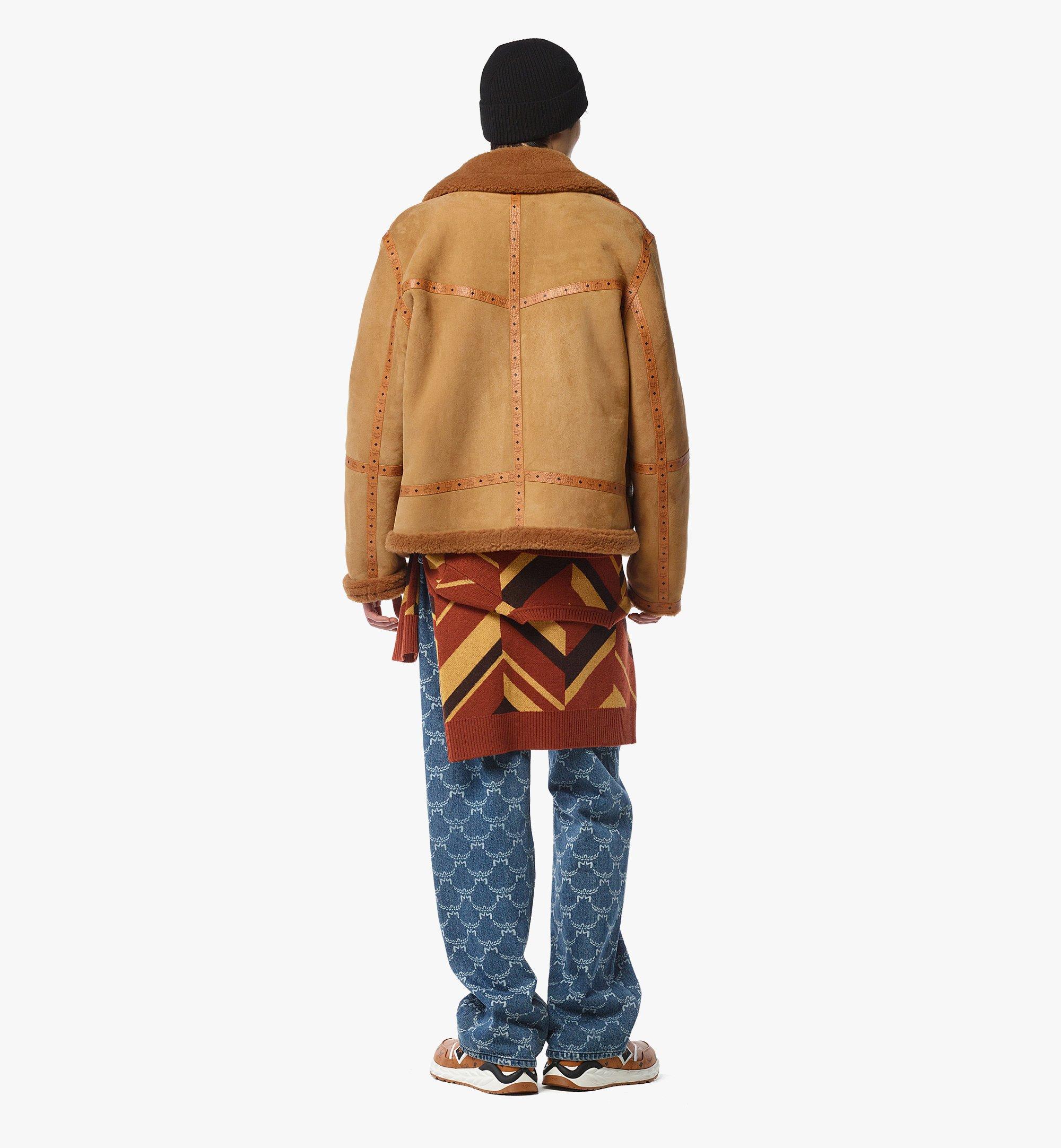 Jacket Suede Shearling and Monogram Print Leather