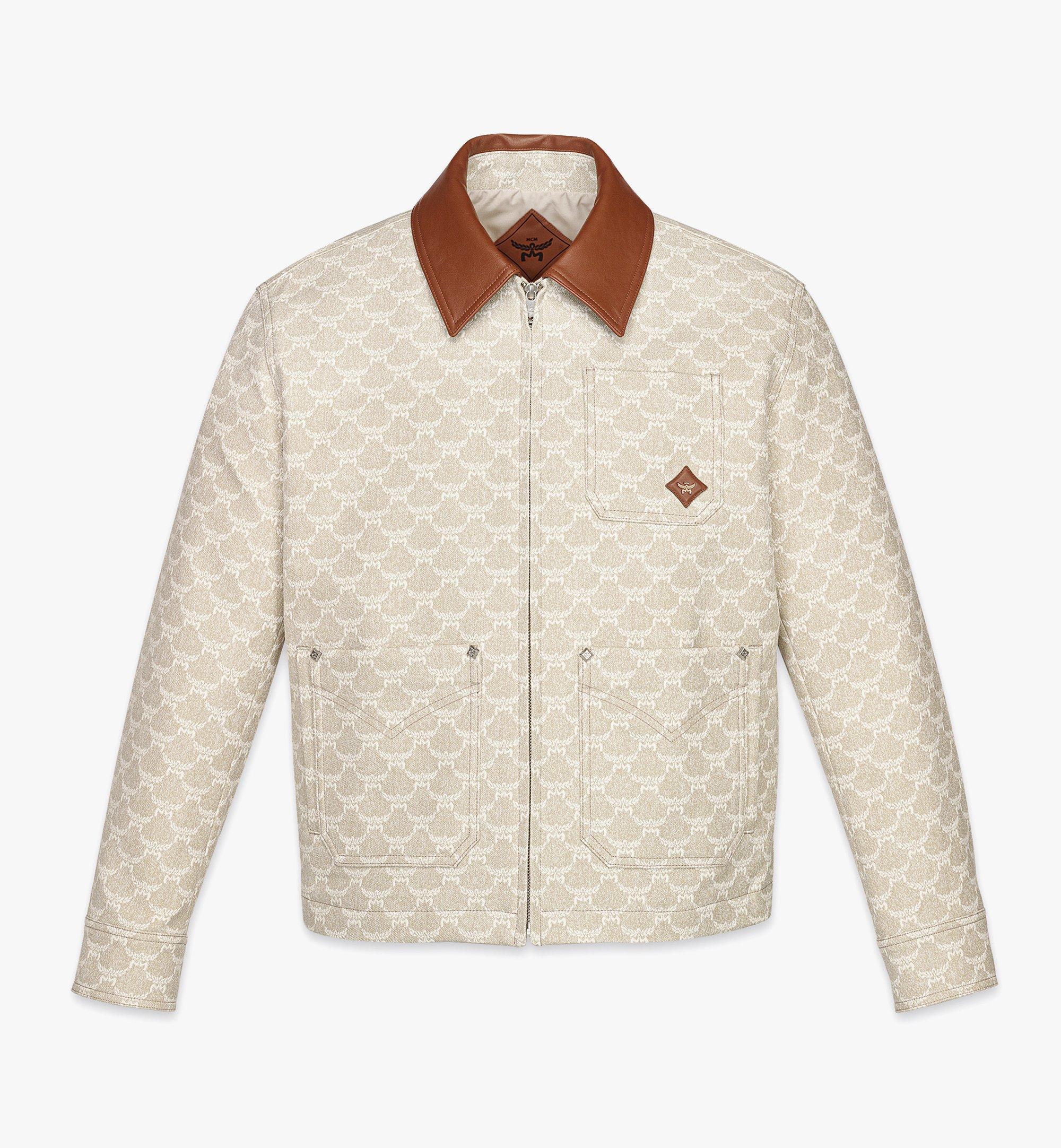 MCM Lauretos Jacket in Denim Jacquard Beige MHJFSMM06I9052 Alternate View 1