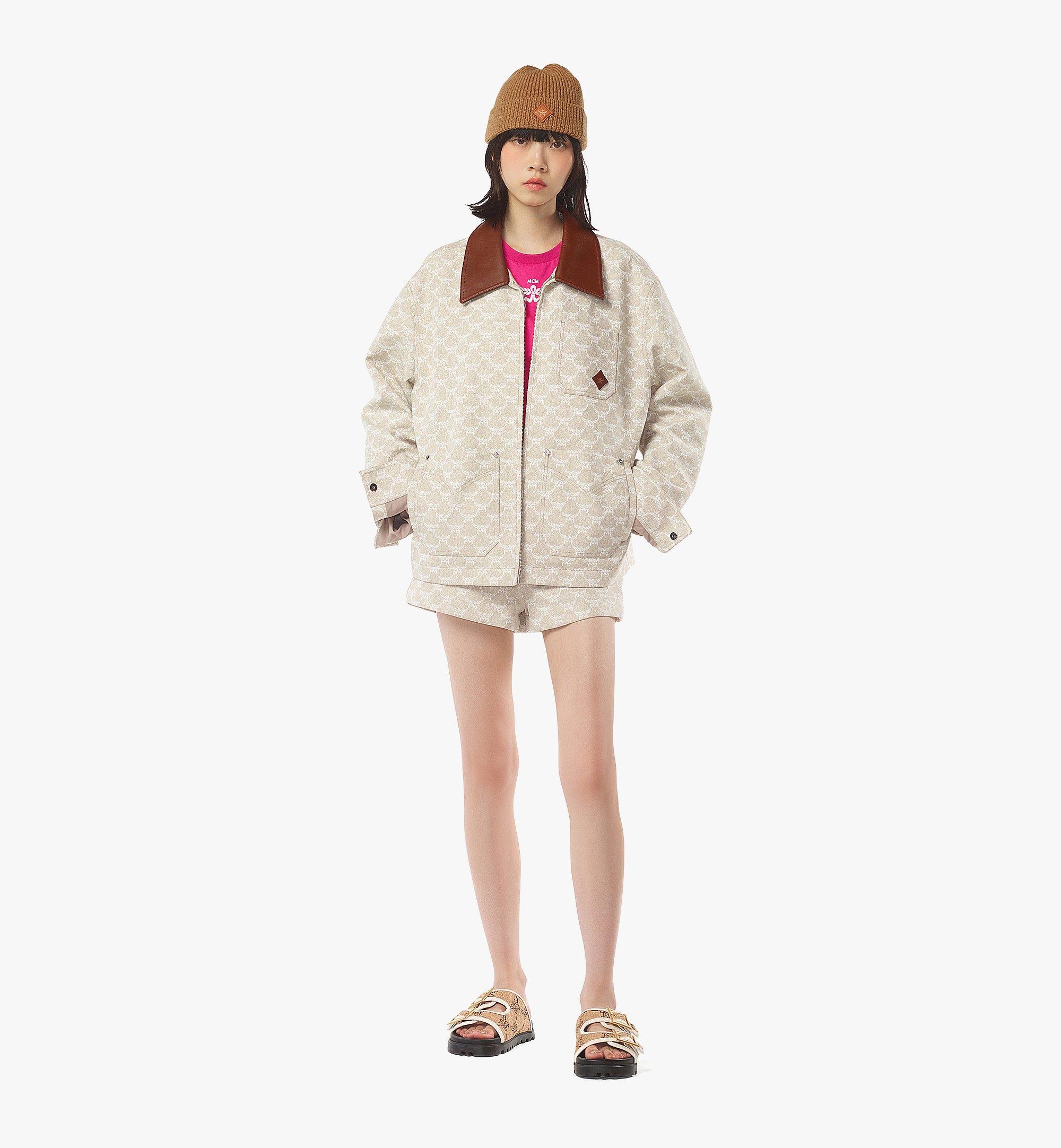 MCM Lauretos Jacket in Denim Jacquard Beige MHJFSMM06I9052 Alternate View 2
