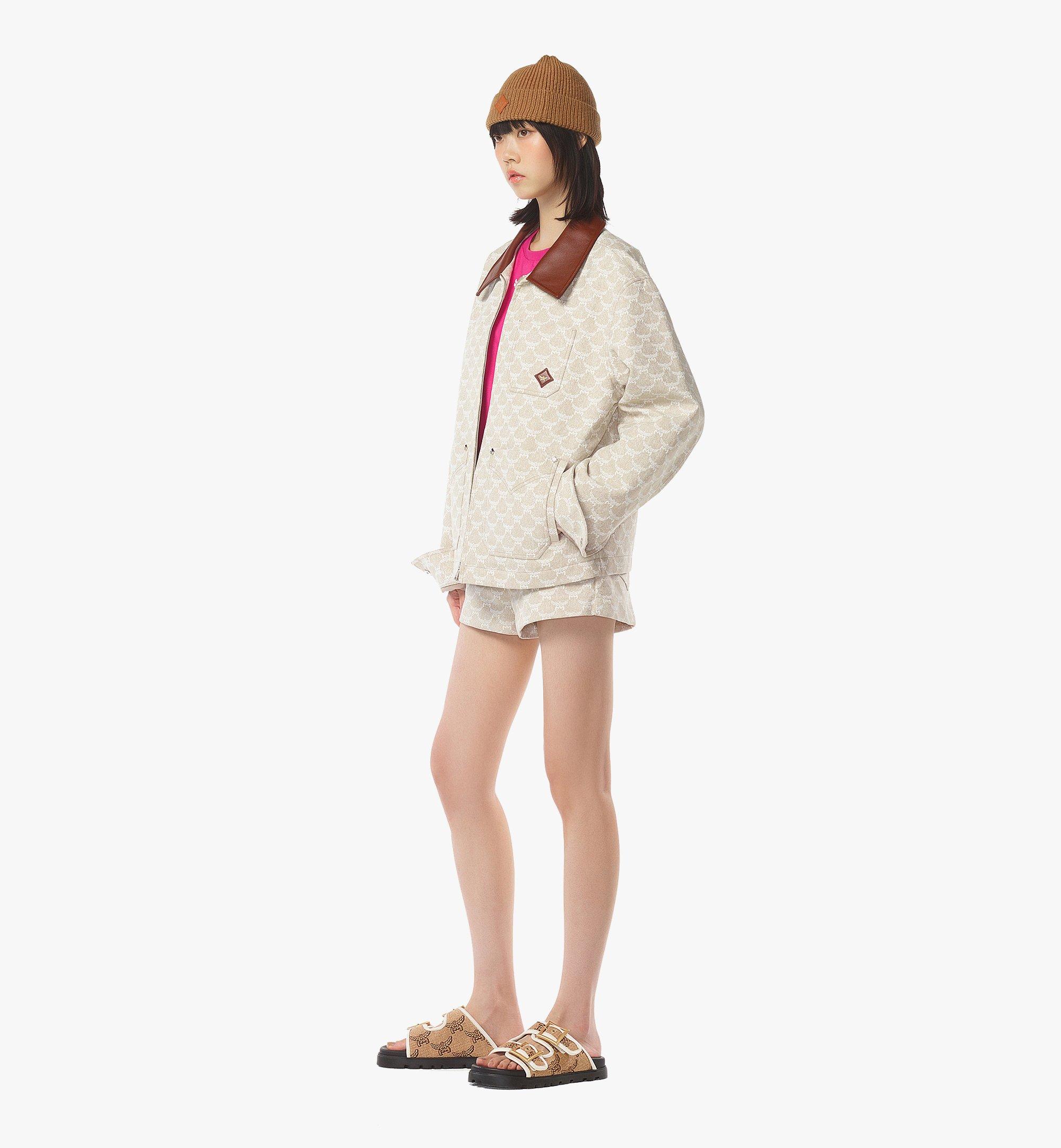 MCM Lauretos Jacket in Denim Jacquard Beige MHJFSMM06I9052 Alternate View 2