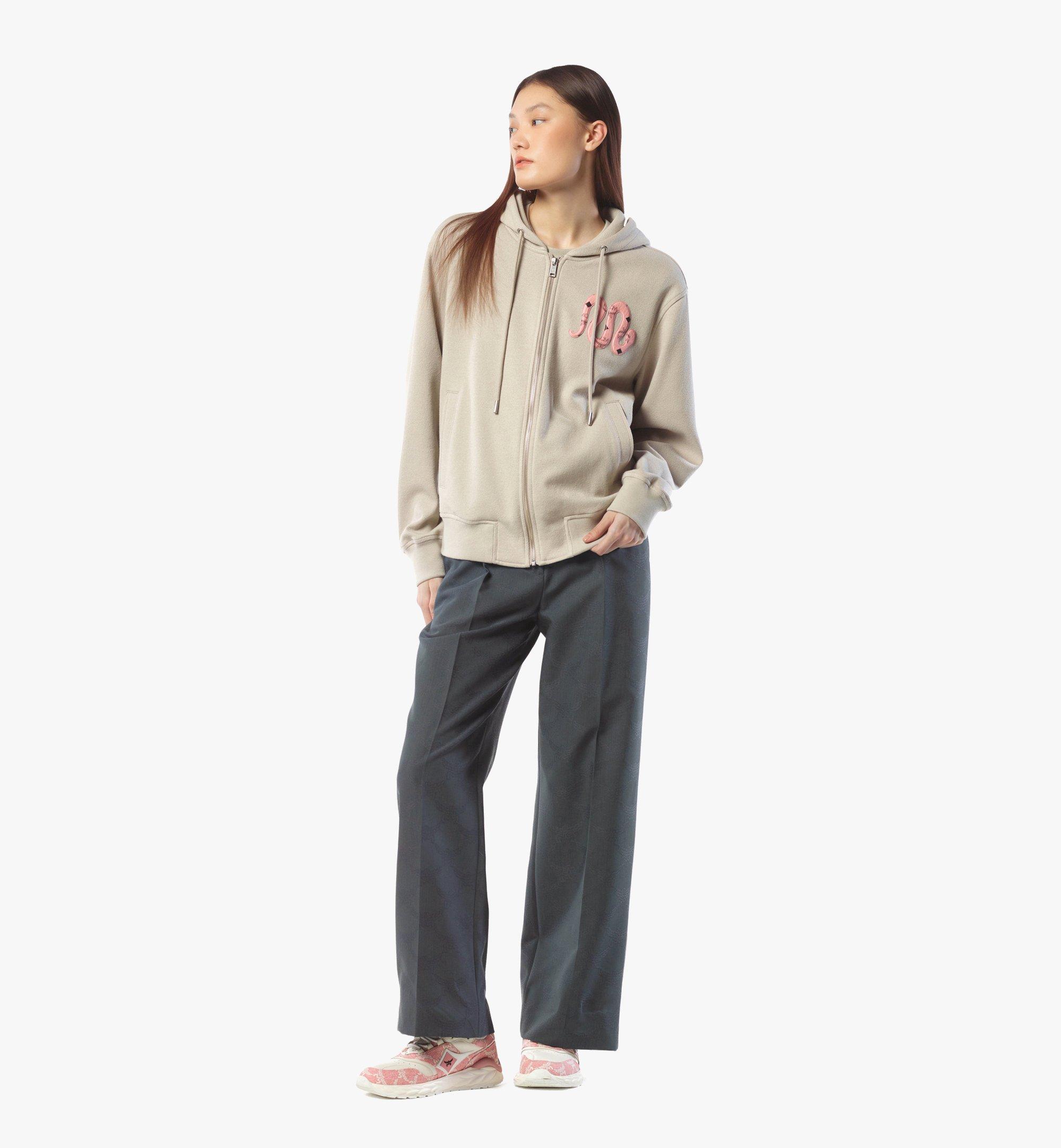 MCM Year of the Snake Bouclé Zip Hoodie Beige MHJFSMM09I900S ほかの角度から見る 4