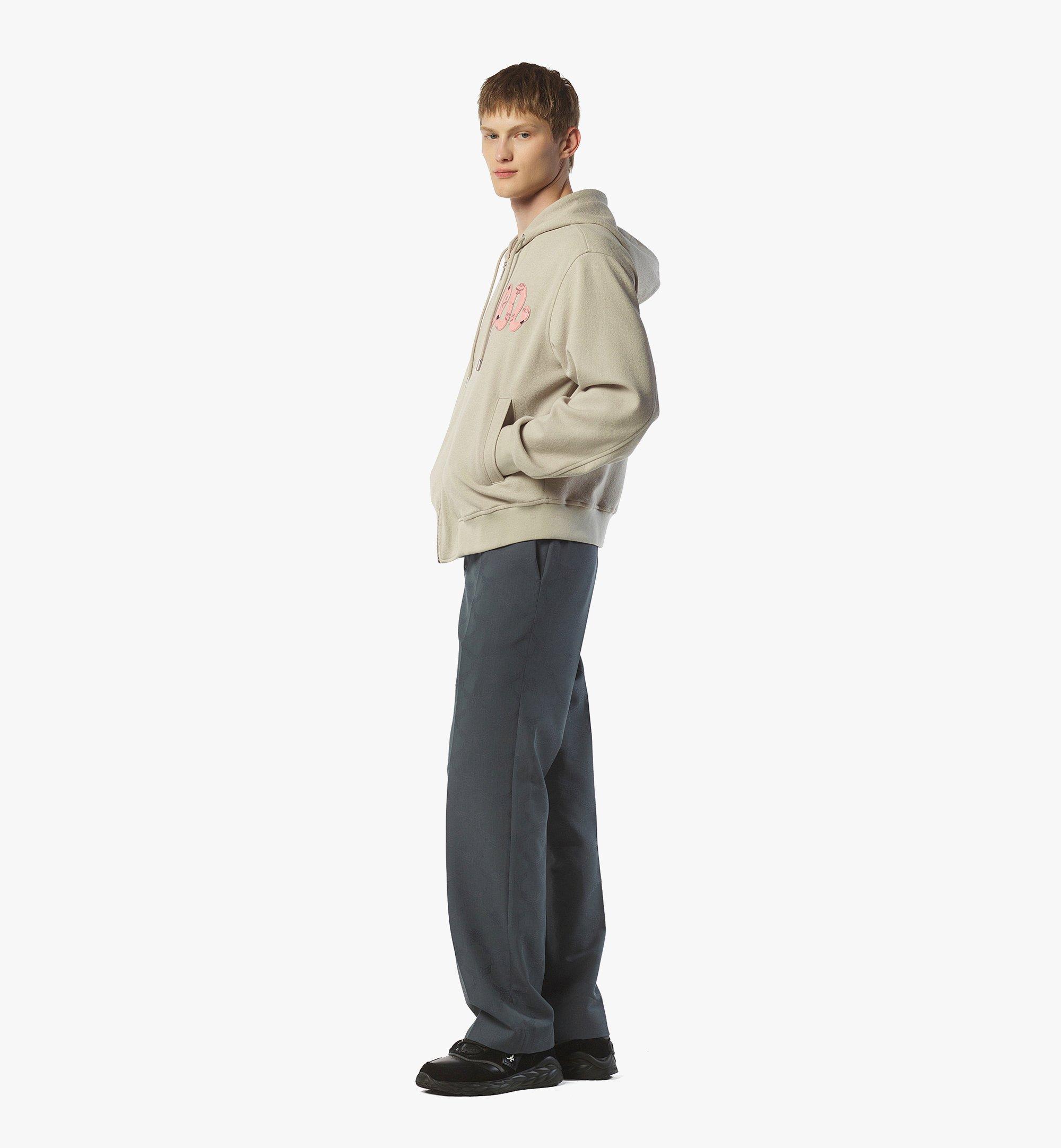 MCM Jahr der Schlange Bouclé-Kapuzenpullover mit Reißverschluss Beige MHJFSMM09I90XL Noch mehr sehen 2