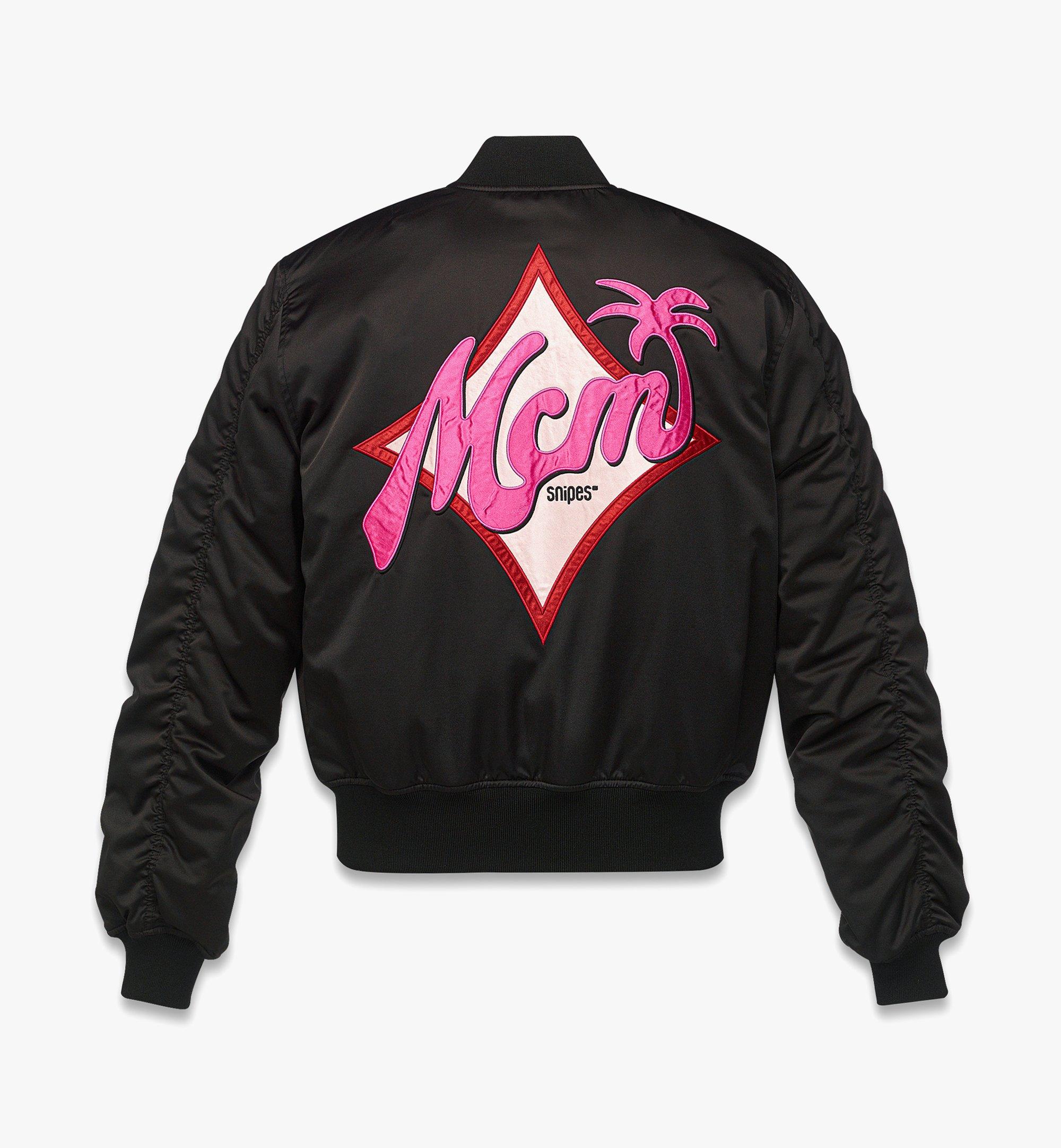 MCM MCM x SNIPES Satin Bomber Jacket Black MHJFSMM10BK00L Alternate View 1