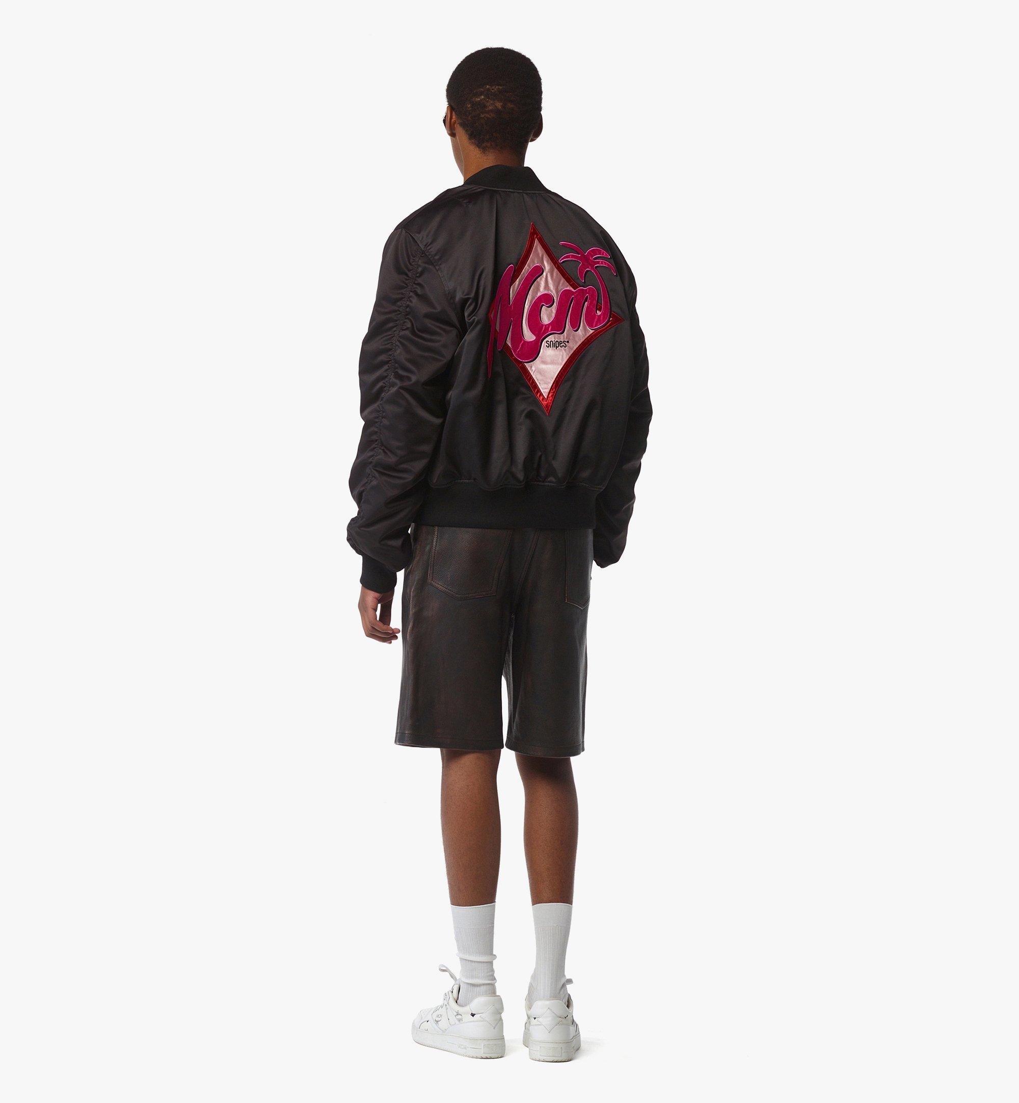 MCM MCM x SNIPES Satin Bomber Jacket Black MHJFSMM10BK00L Alternate View 3