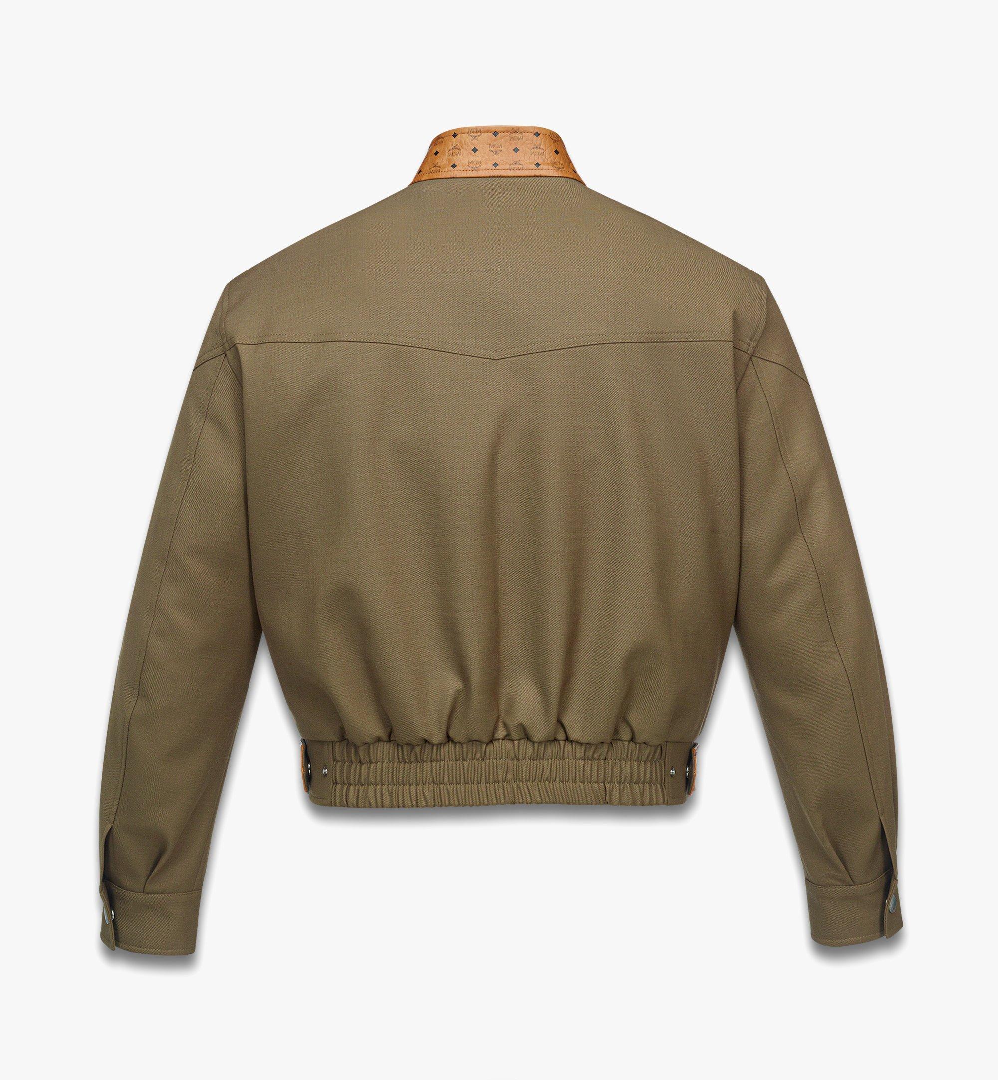 Jacket Wool Twill and Monogram Print Leather