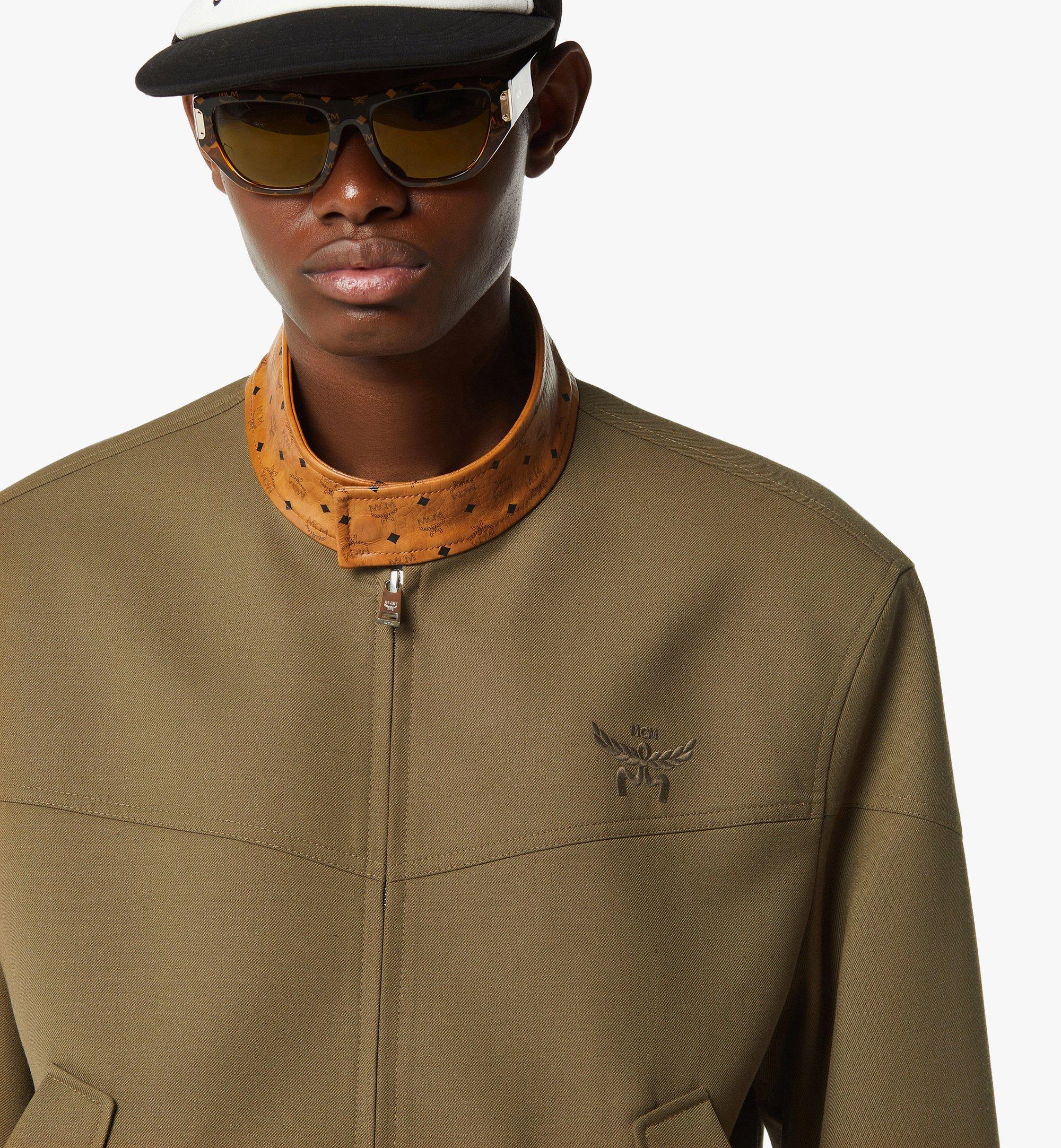 Jacket Wool Twill and Monogram Print Leather