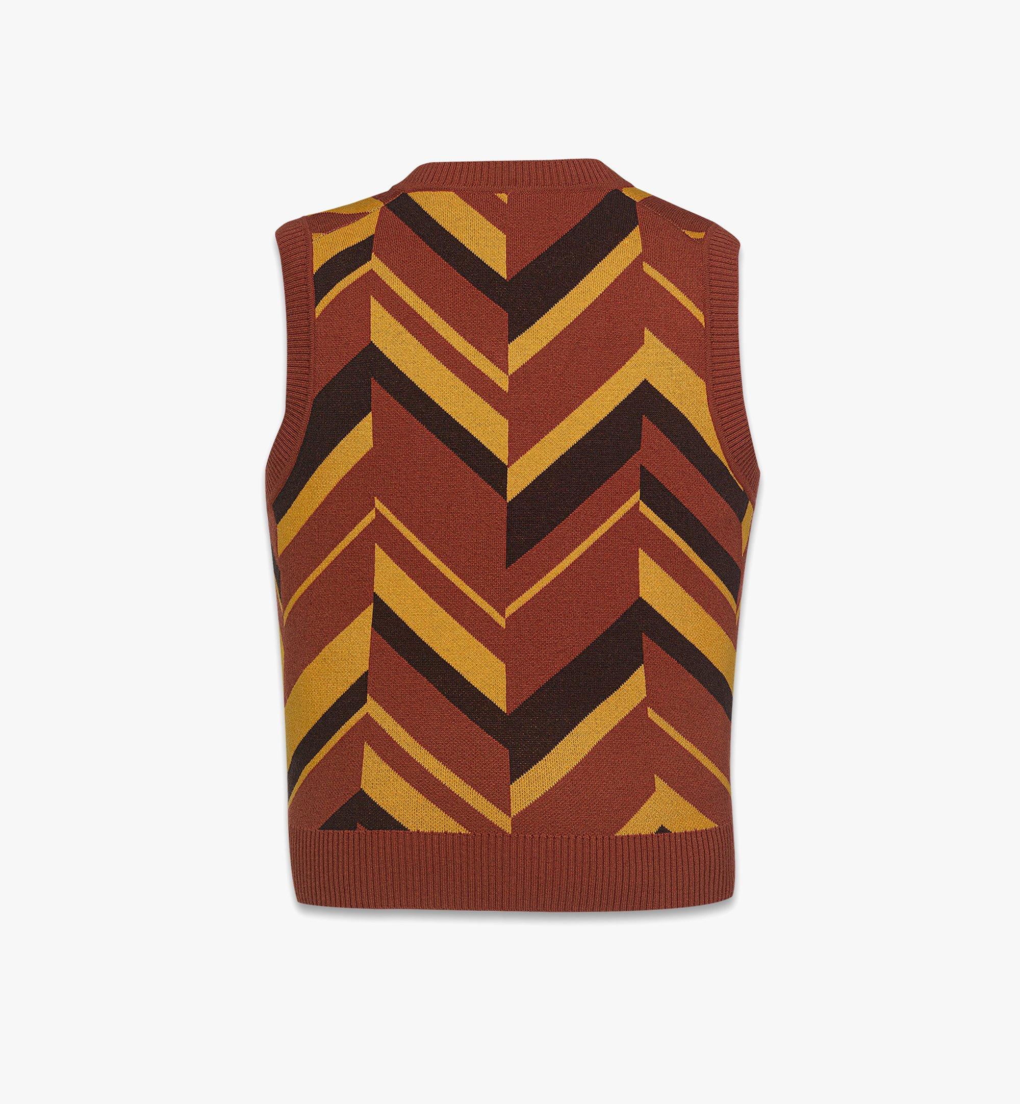 MCM Mega Herringbone Vest in Wool-Cashmere Jacquard Gold MHNFAMM01Y000M Alternate View 1