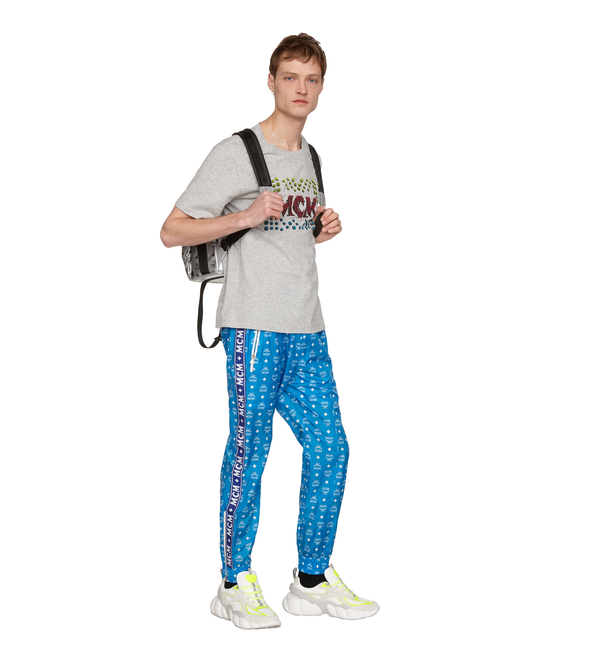 MCM Men's Nylon Joggers Blue MHP9SMM10HI046 Alternate View 2
