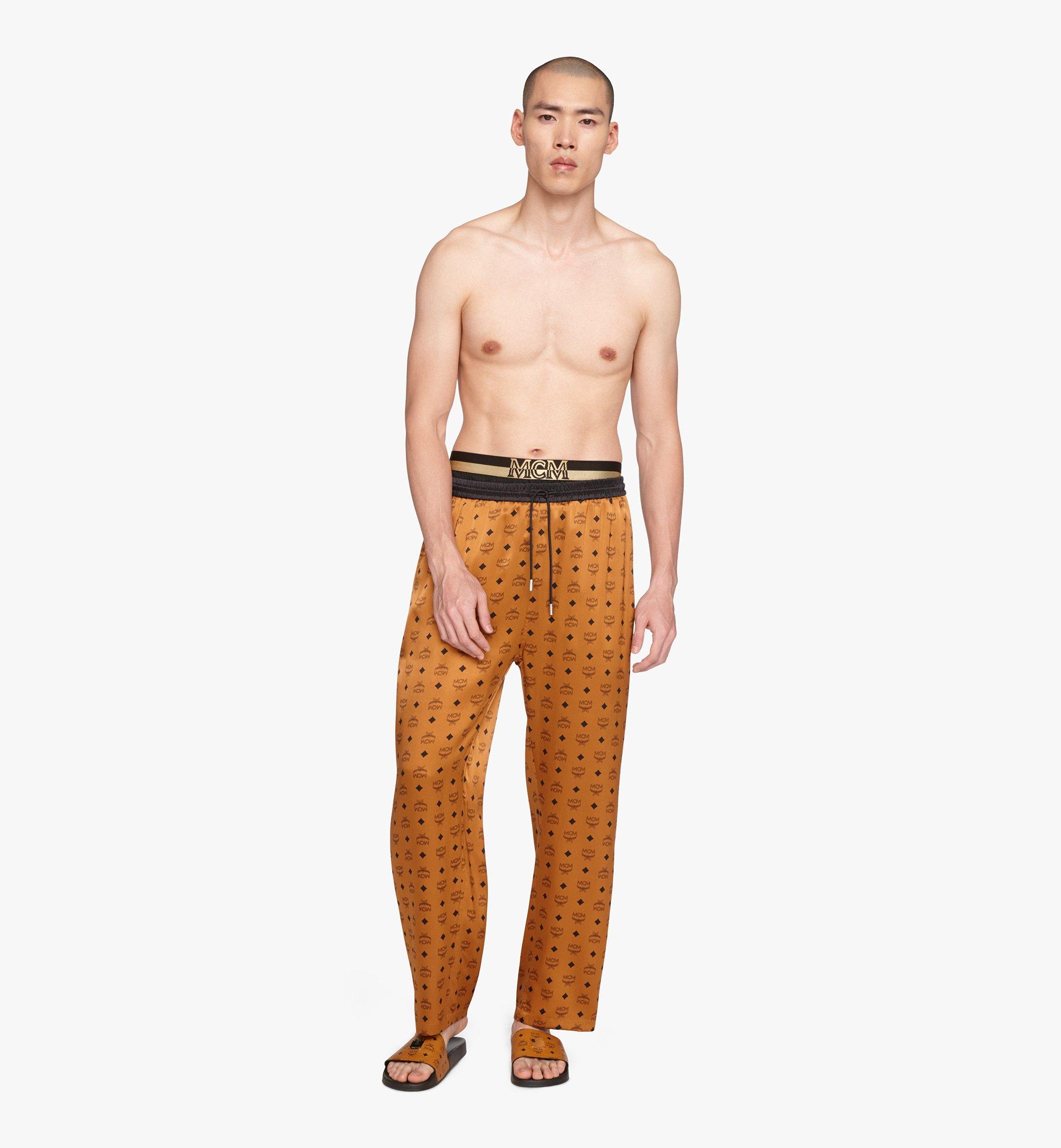MCM クラシック ロゴ シルク パジャマパンツ Cognac MHPASBM01CO0XL ほかの角度から見る 2