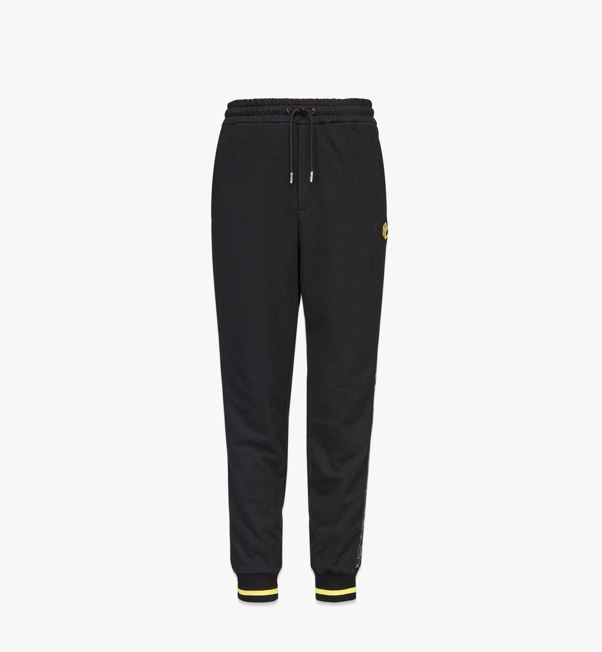 MCM Men’s Cubic Monogram Sweatpants in Organic Cotton Black MHPCSCK02BK00M Alternate View 1
