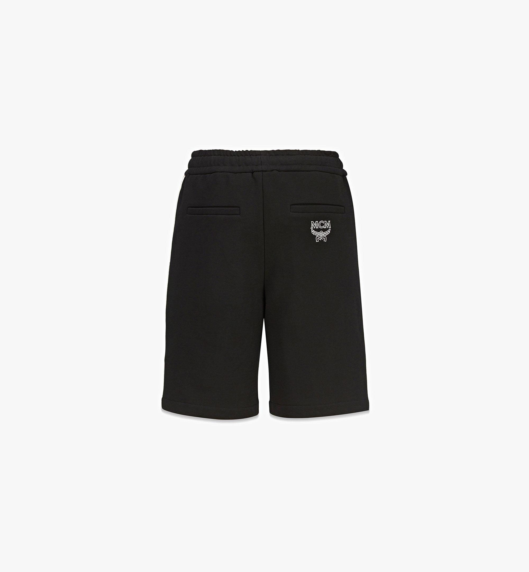 MCM Men’s Classic Logo Track Shorts in Organic Cotton Black MHPCSMM06BK00M Alternate View 1